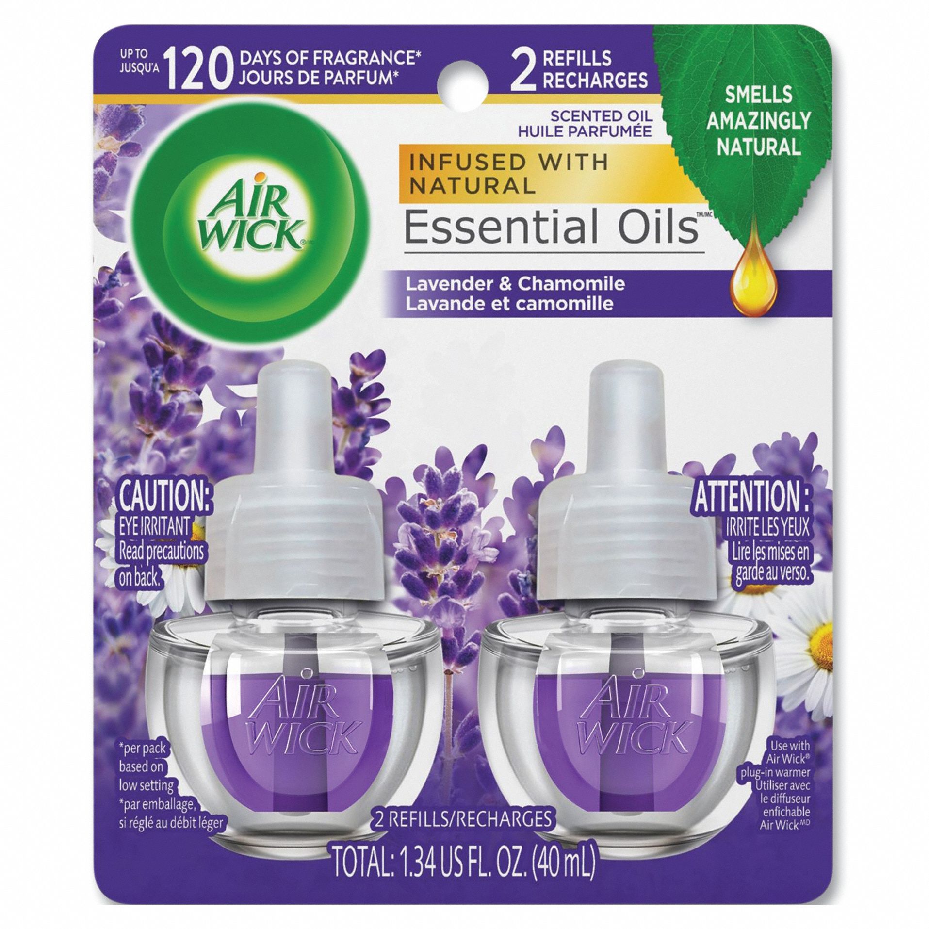 Oil Based Air Freshener Refill: Airwick®, 0.67 oz Container Size, 45 day Refill Life, 2 PK