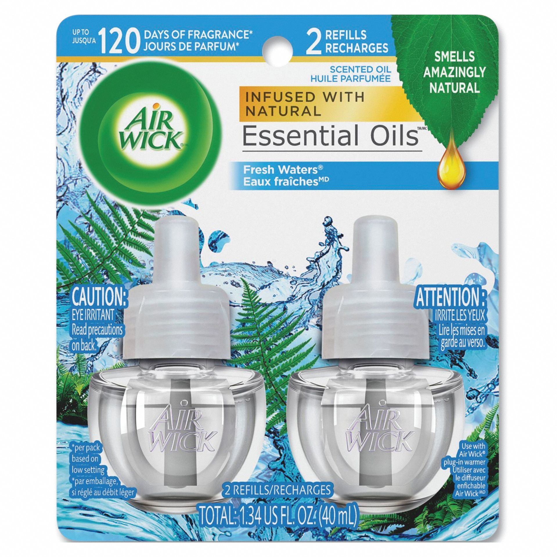 Oil Based Air Freshener Refill: Airwick®, 0.67 oz Container Size, 45 day Refill Life, 2 PK