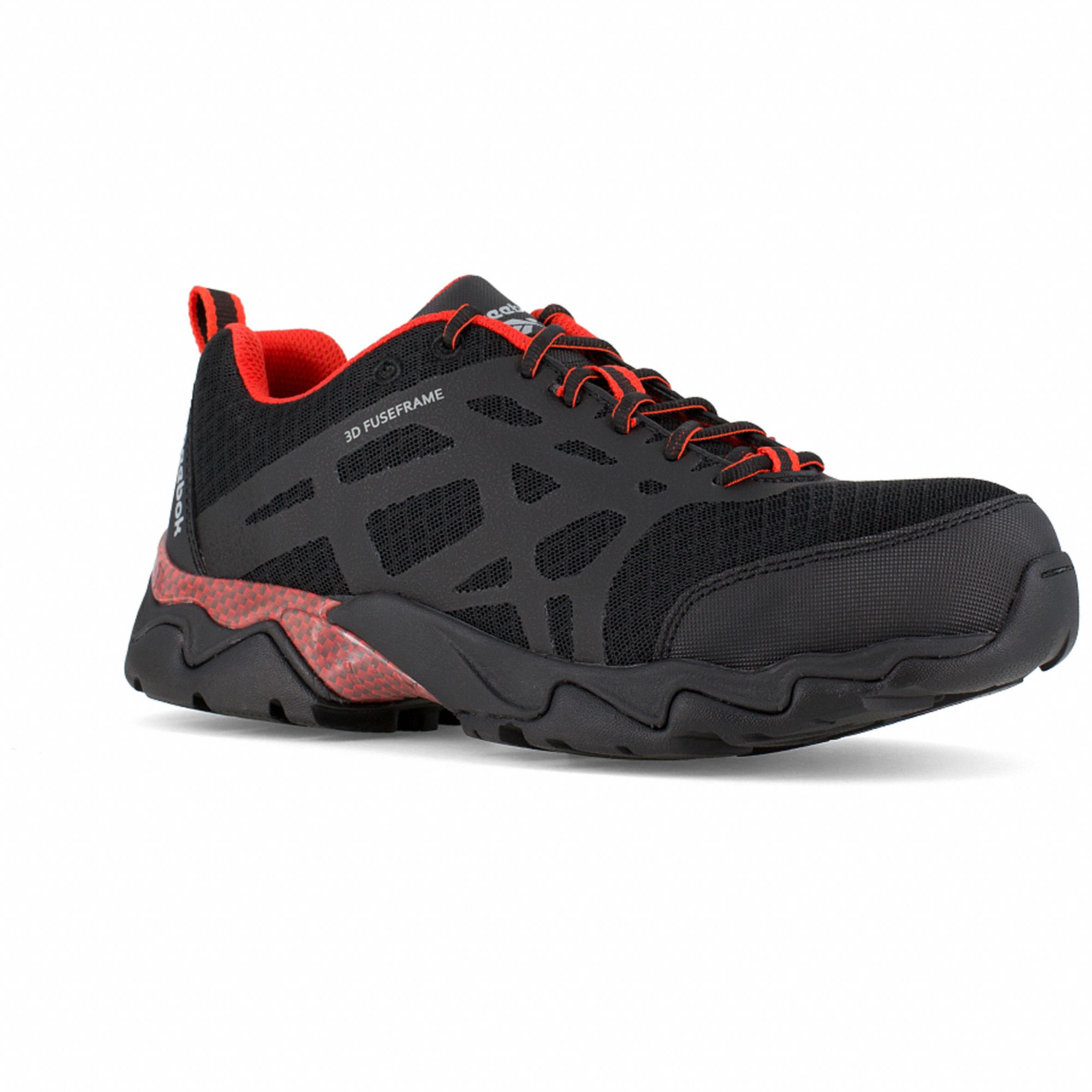 Athletic Shoe: Men's, Size 9 1/2, M, Black, Composite Toe Cap, Removable Insole