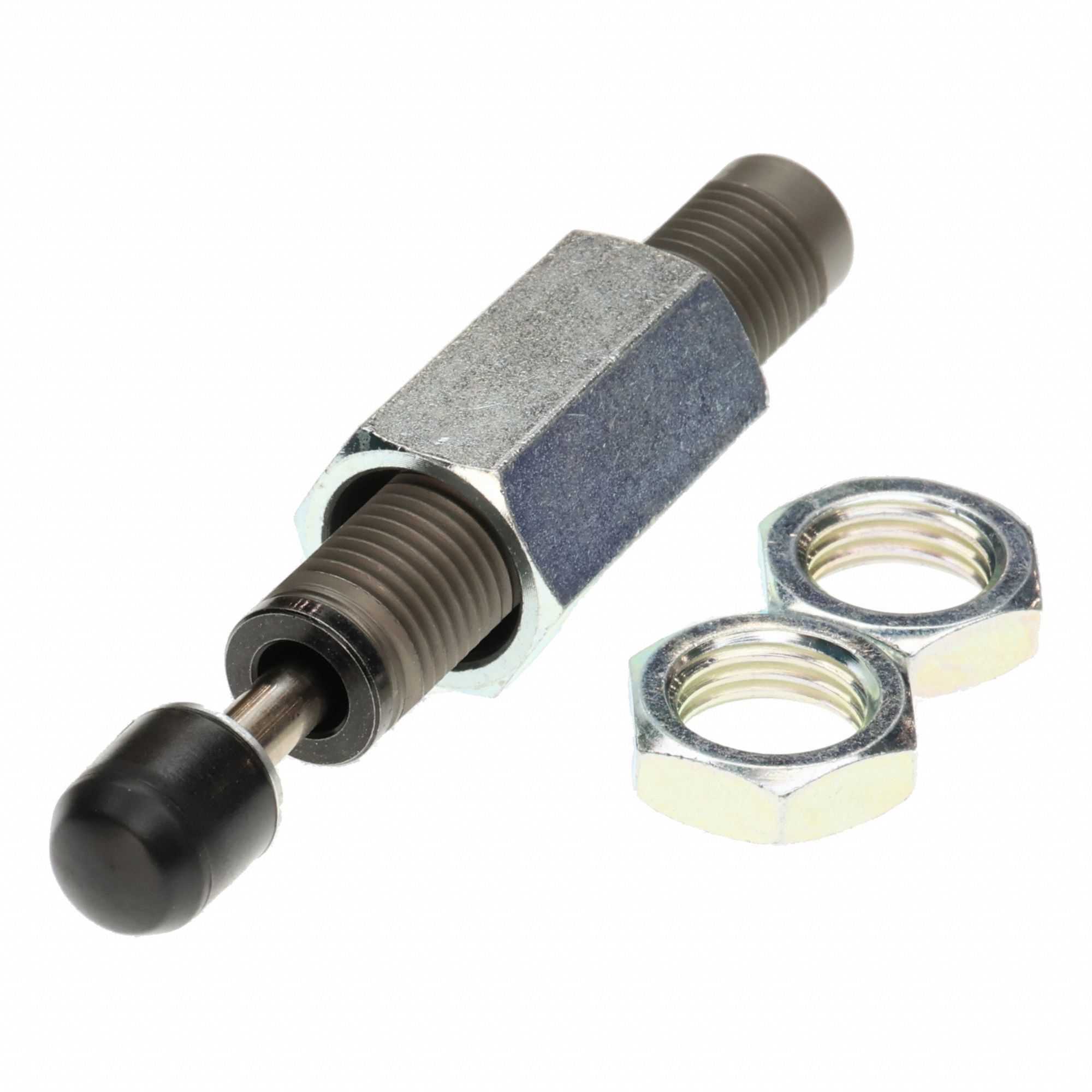 Shock Absorber: RBC2725S, M27 x 1.5 Thread Size, Metric, Cushion with Cap/Stopper Nut, RB