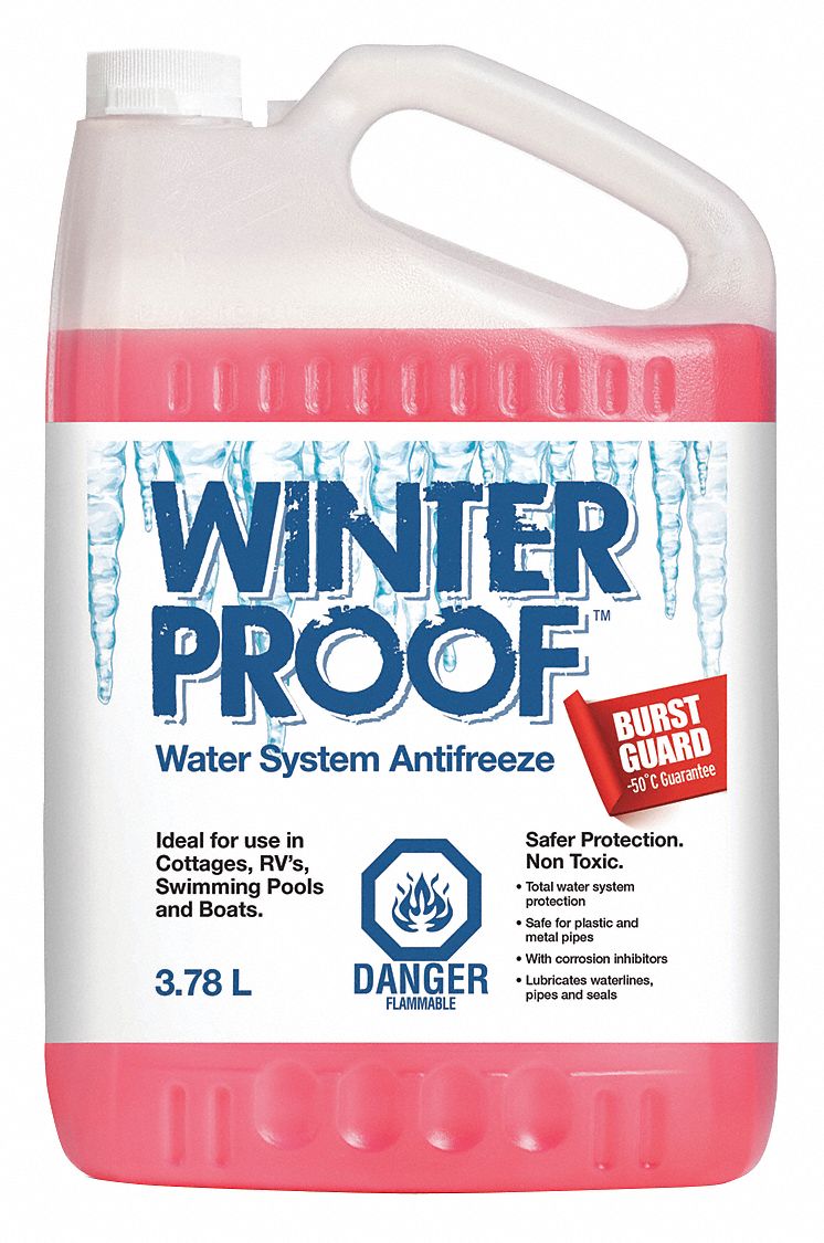 ANTIFREEZE, WATER SYSTEM, FREEZING POINT 8.2 ° F, PURPLE, 3.78 L BOTTLE