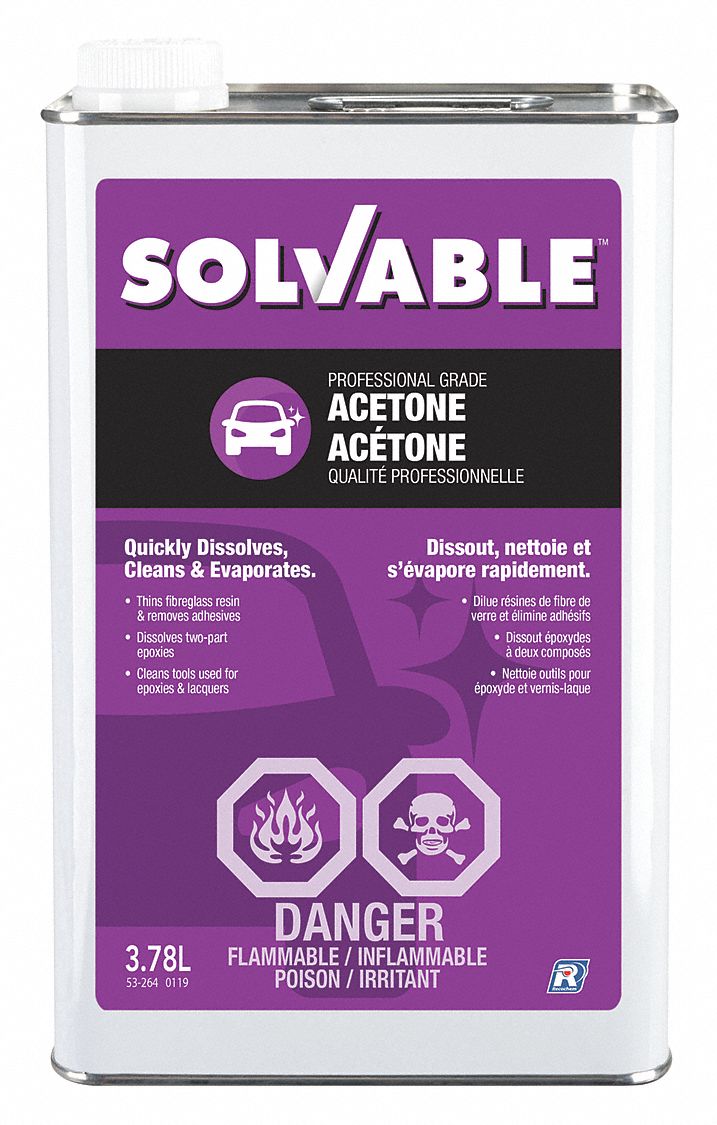 ACETONE, THINNER/SOLVENT, 3.78 LITRES