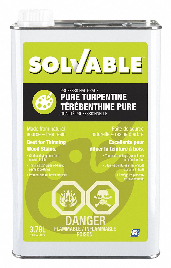 PURE TURPENTINE, SOLVENT/THINNER, 3.78 LITRES