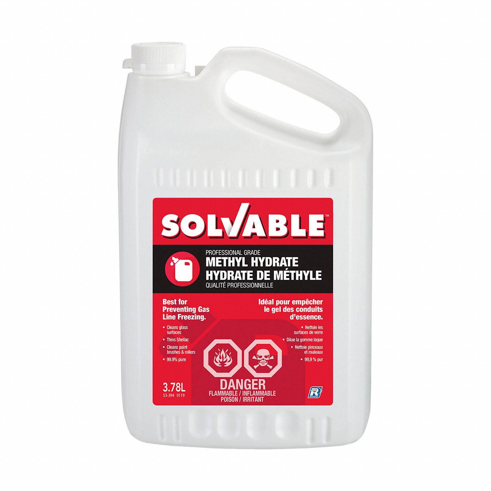 HYDRATE DE MÉTHYLE,SOLUBLE,99,9% PUR,FORMULE CH3OH/APHA N,CAS 67-56-3,3,78 L,FLACON EN PLST