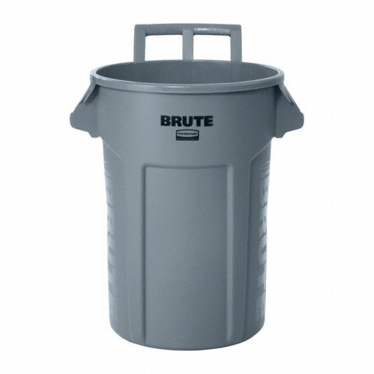 RUBBERMAID COMMERCIAL PRODUCTS, Brute (R), Gray, Rollout Trash Can