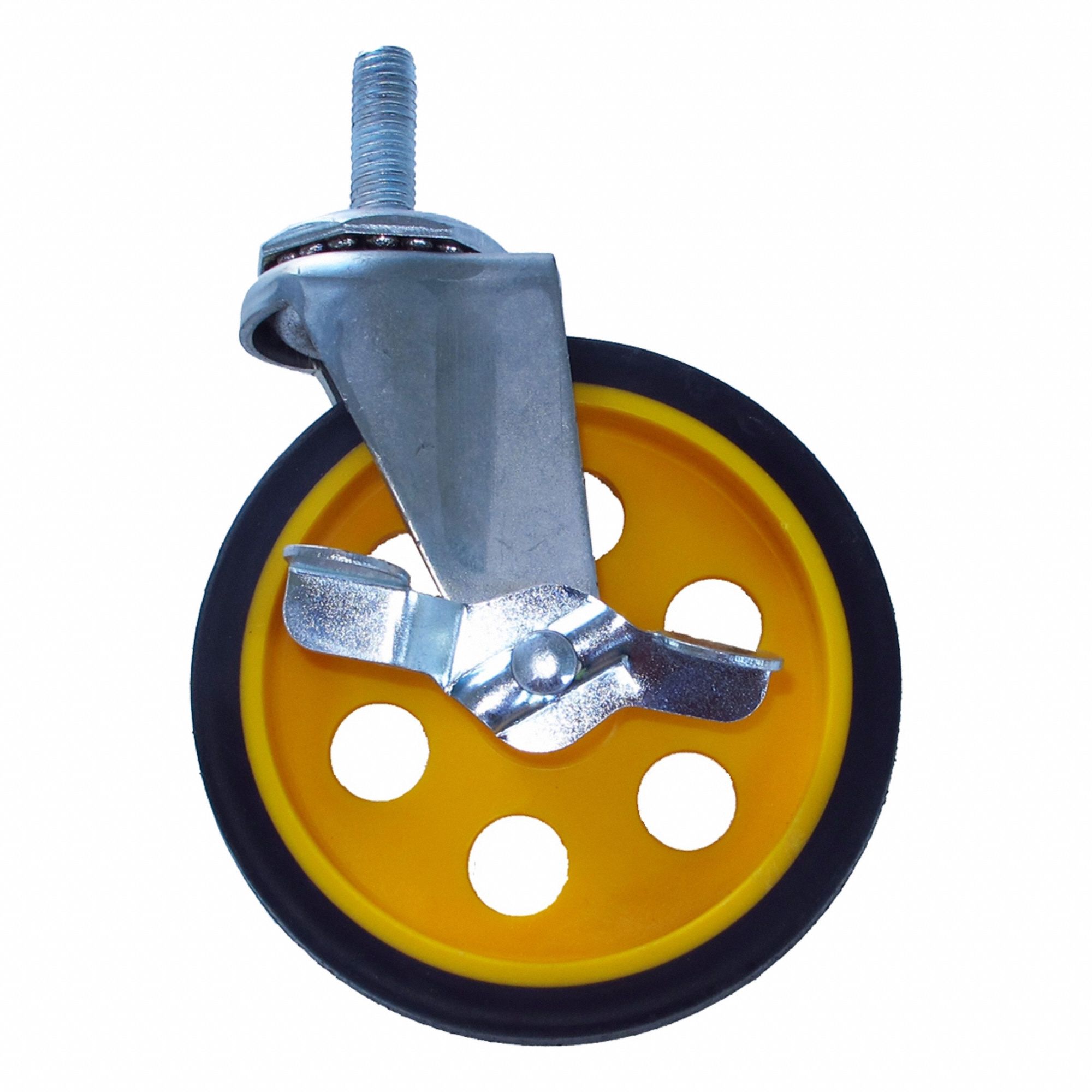 Swivel Caster: 350 lb Load Capacity, Pneumatic, Rubber, (2) Casters/Lock Washers/Nuts