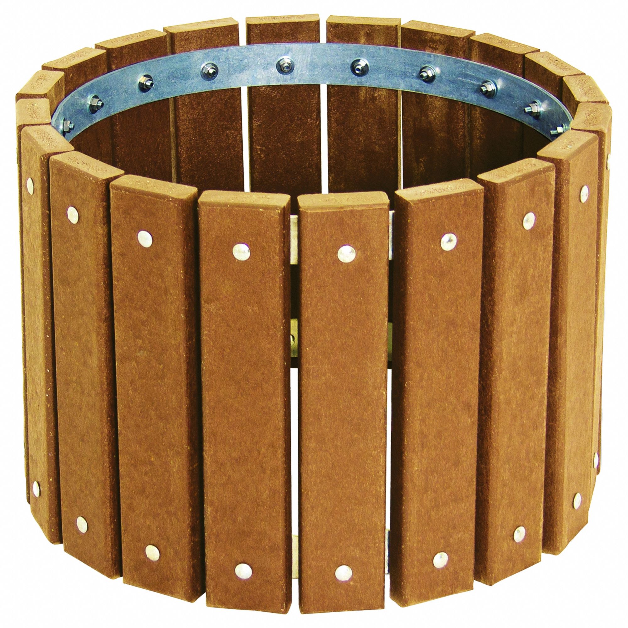 Round Planter 18 in H Brown