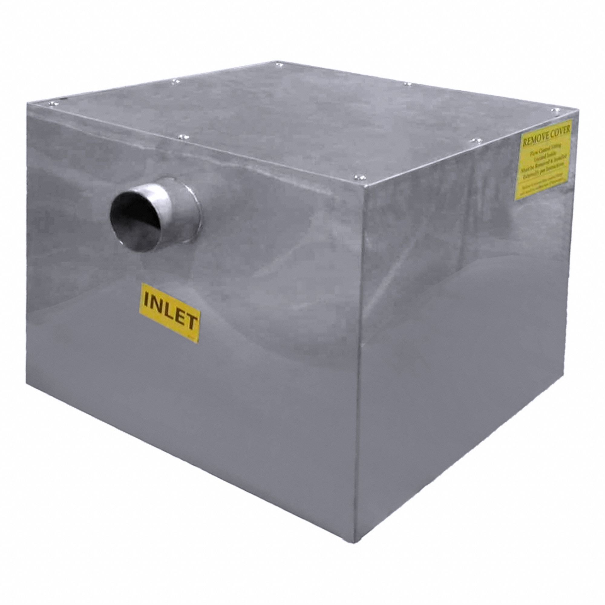 Grease Interceptor: 50 lb Capacity, 25 gpm Flow Rate, 21 1/4 in Overall Wd