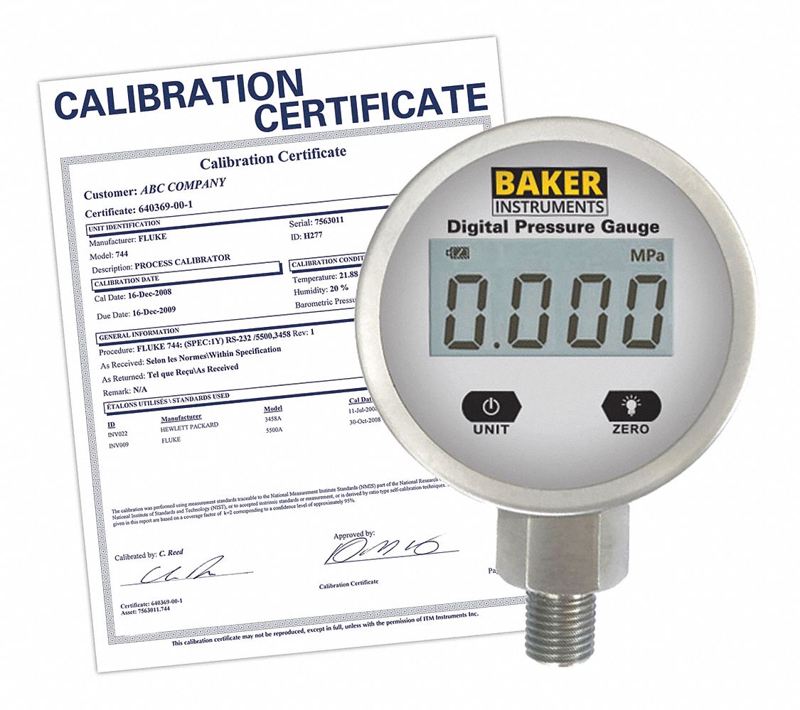 DIGITAL PRESSURE GAUGE,0-500 PSI,2-1/2"