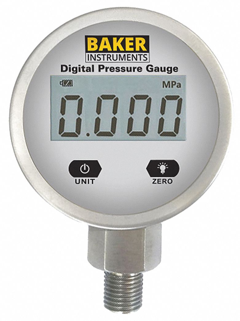 DIGITAL PRESSURE GAUGE,0-3000 PSI,2-1/2