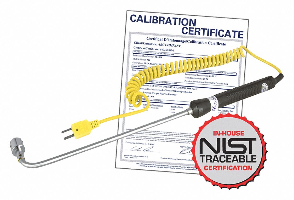 TEMPERATURE PROBE,CALIBRATION CERT.,7.9