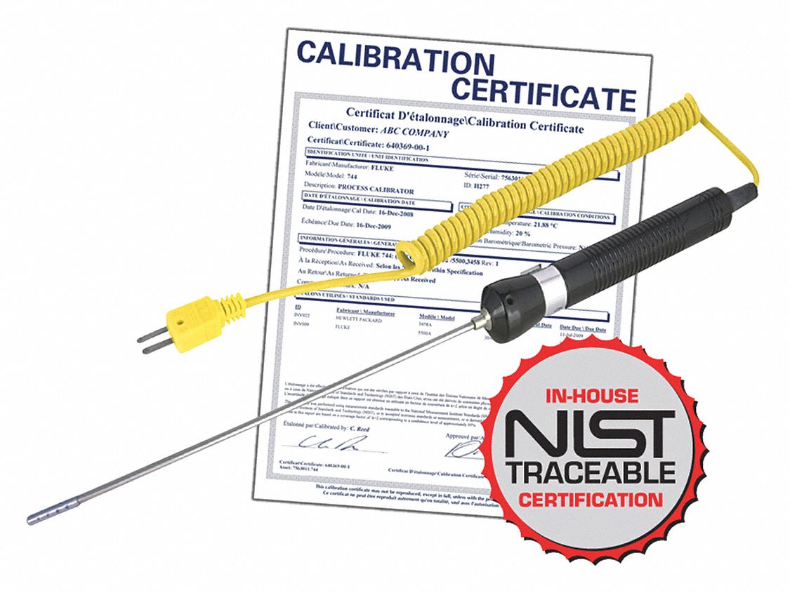 TEMPERATURE PROBE,CALIBRATION CERT.,6.1