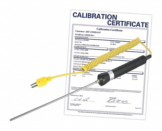 IMMERSION THERMOCOUPLE PROBE,K-TYPE,CERT