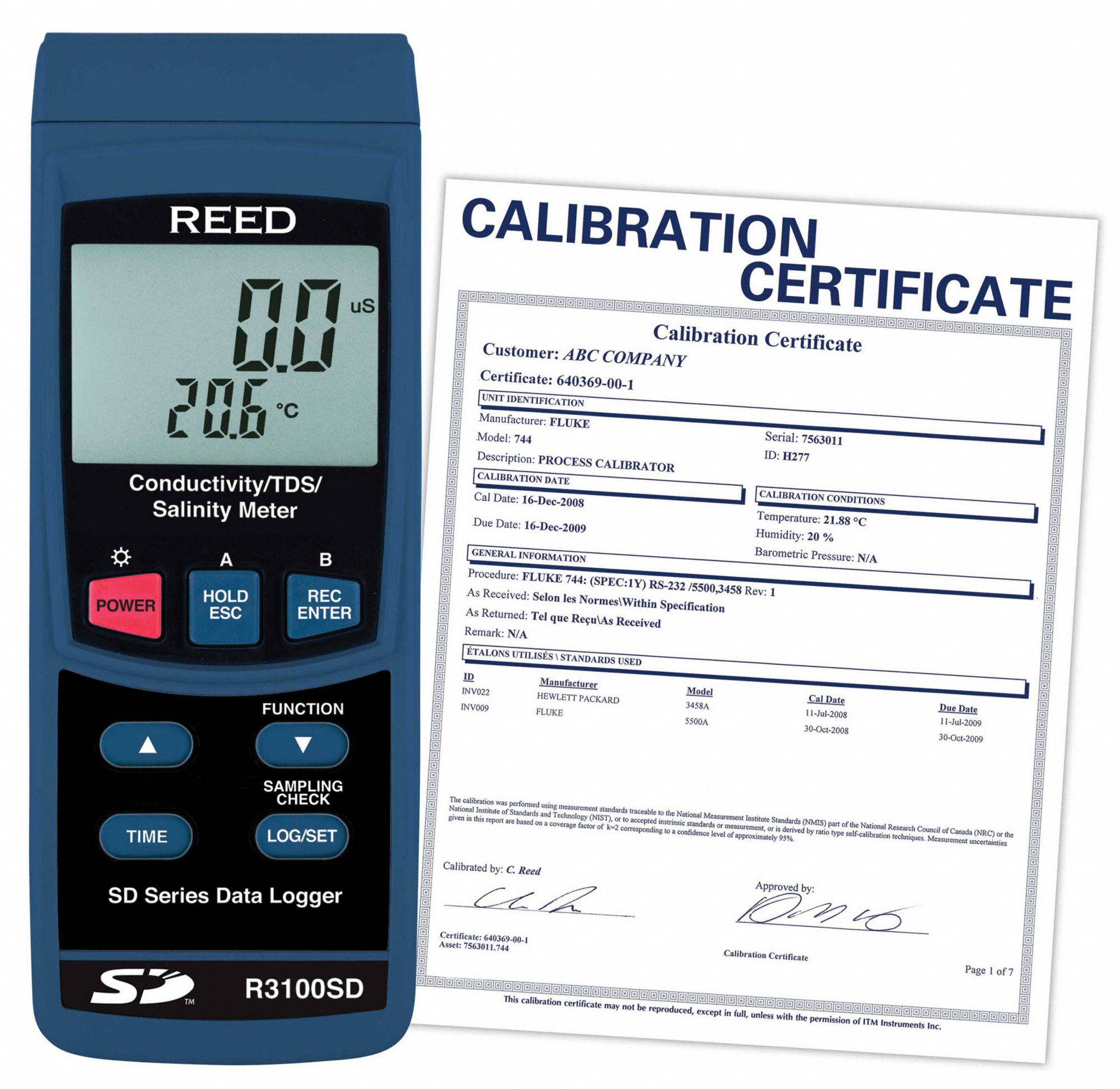 CONDUCTIVITY METER, LCD, ELECTRODE ONLY, TEMP 0 ° C TO 50 ° C, 36 IN L