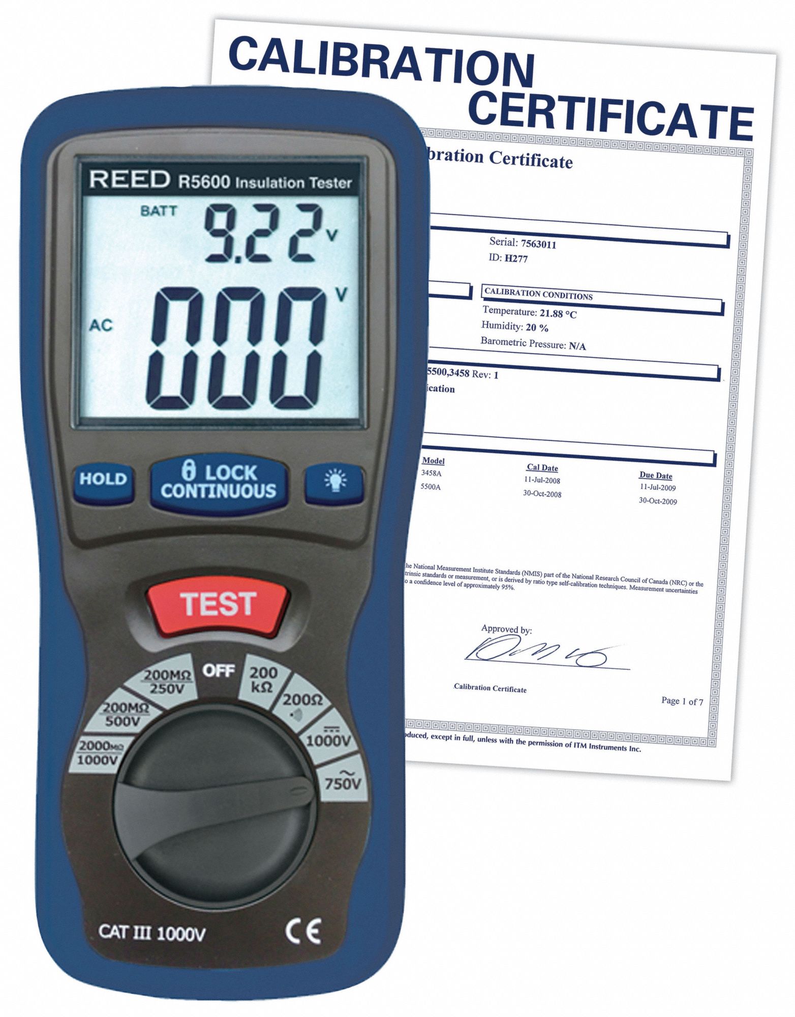 INSULATION TESTER, LCD, AC/DC AMP, AC/DC VOLT, 250/500/1,000 VDC, AUTO SHUT OFF