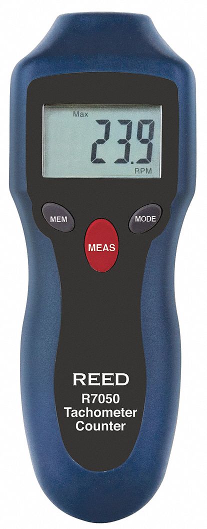 TACHOMETER, CONTACT/NON-CONTACT, LCD, 1.6 FT WORKING DISTANCE, LASER, 0.1 RPM RESOLUTION, PLASTIC