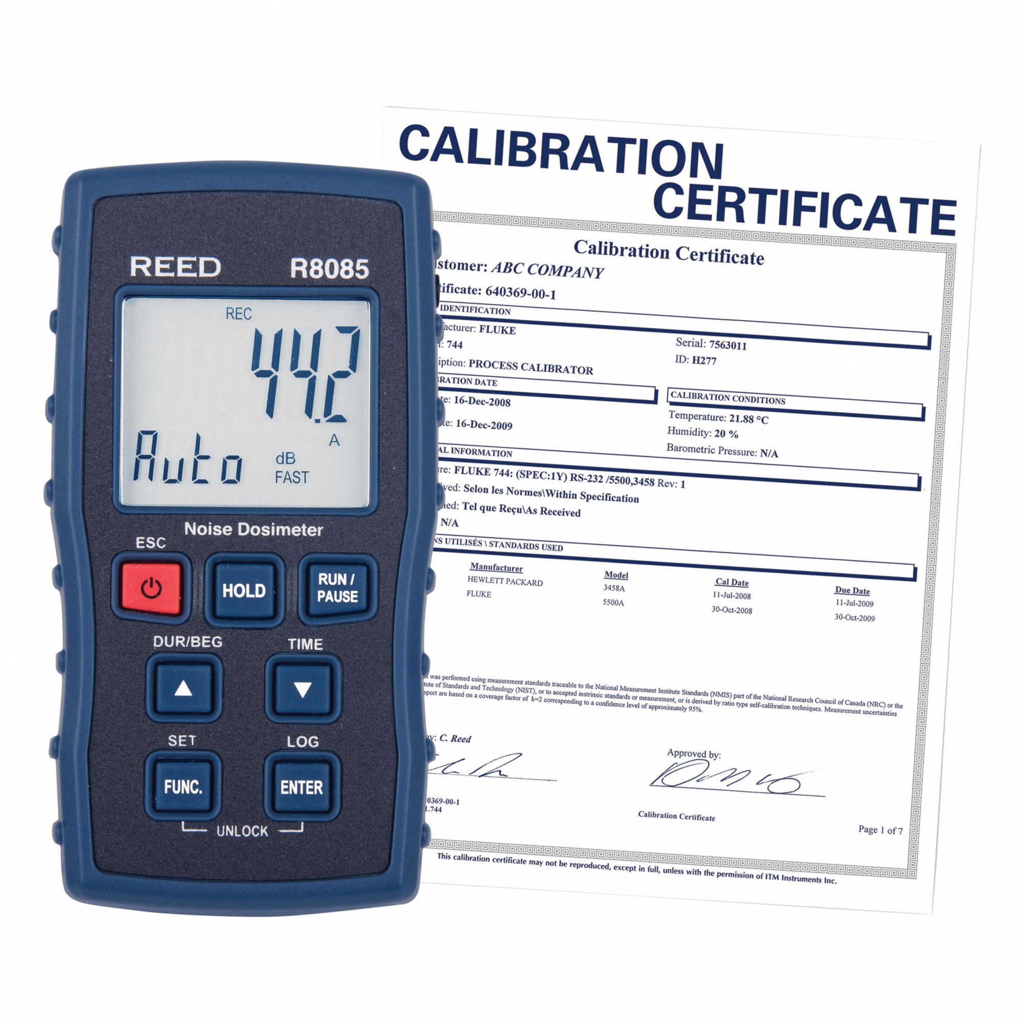 NOISE DOSIMETER,,NIST CERTIFICATE