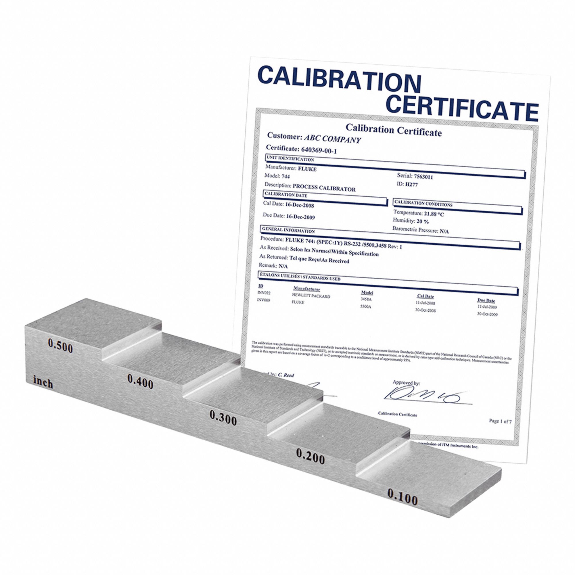 CALIBRATION BLOCK,5 STEP,1018 STEEL