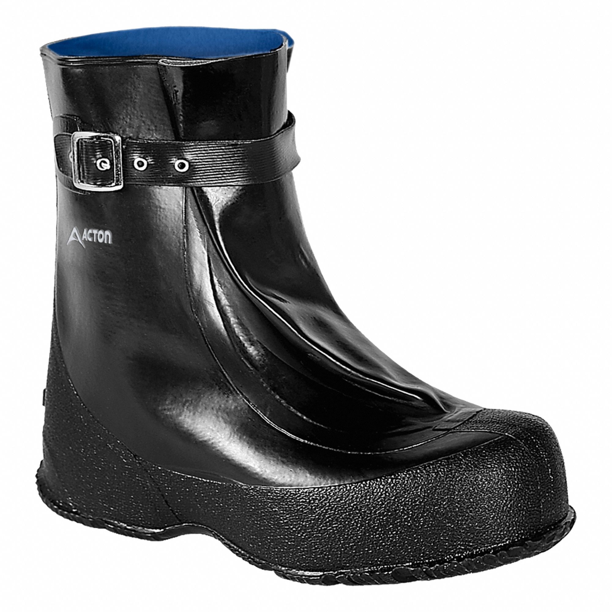 MEN'S OVERSHOES, SZ 12, RUBBER/KNIT, BLK, 11½ IN H, NON-CSA, WATER-RESIST, WIDE WIDTH