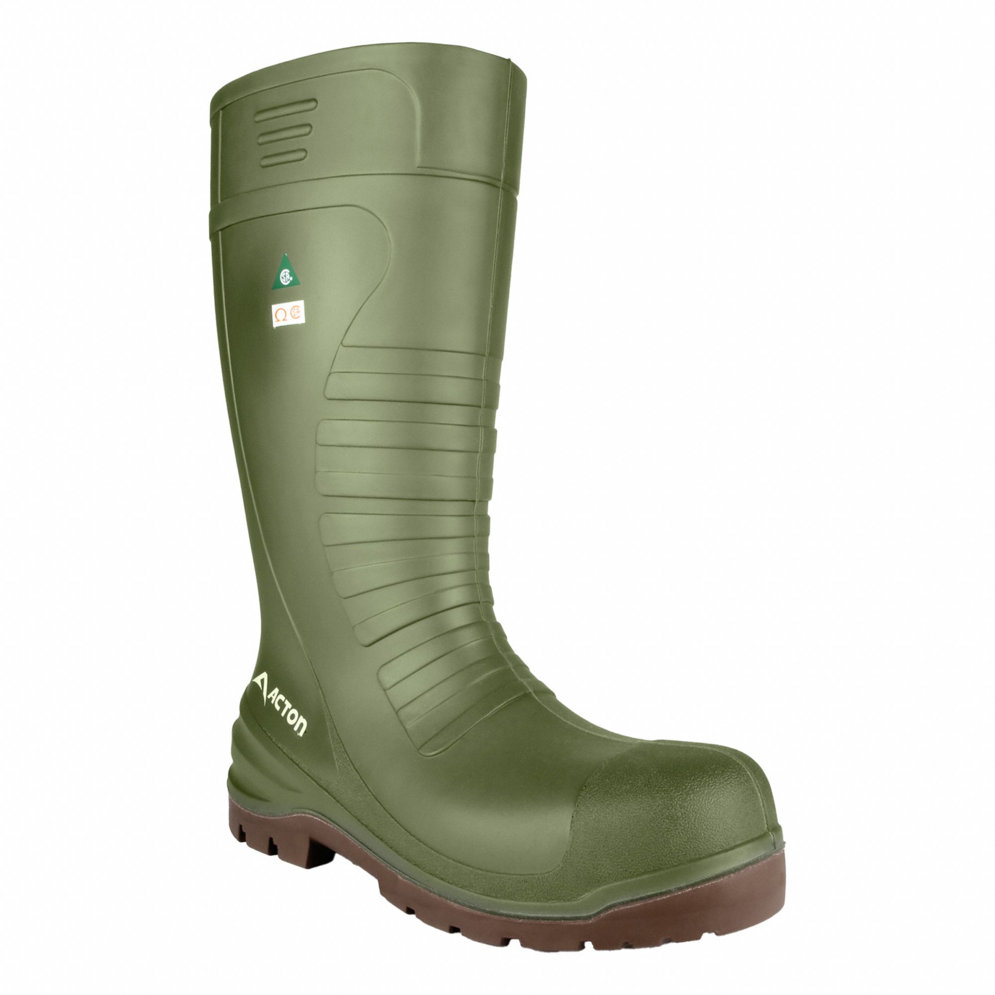 KNEE BOOTS, UNISEX/WATERPROOF/COMPOSITE TOE/INSULATED, GREEN, SIZE 14, 15 IN H, PUR