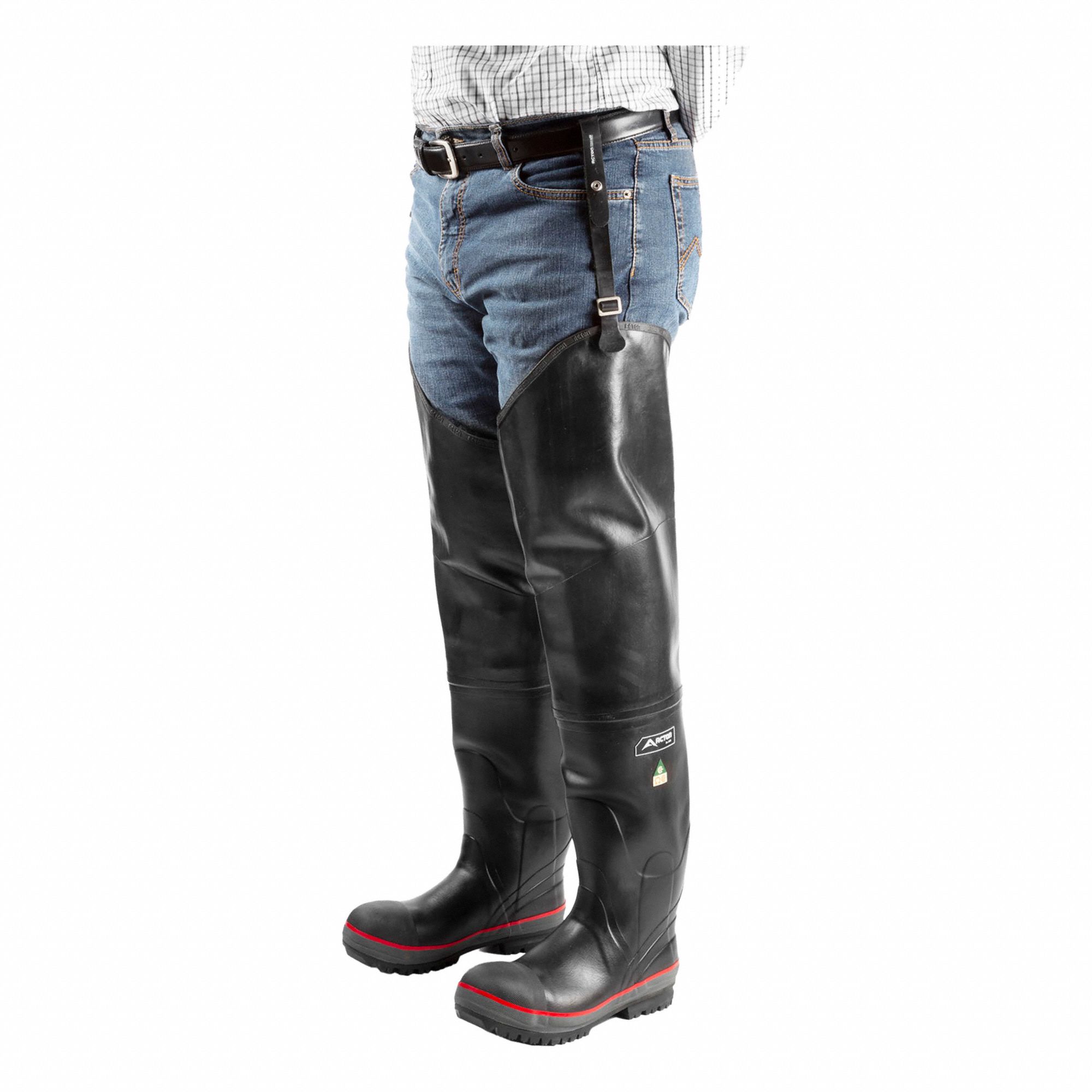 HIP WADER,8 SIZE,BLACK,29 IN L,PR