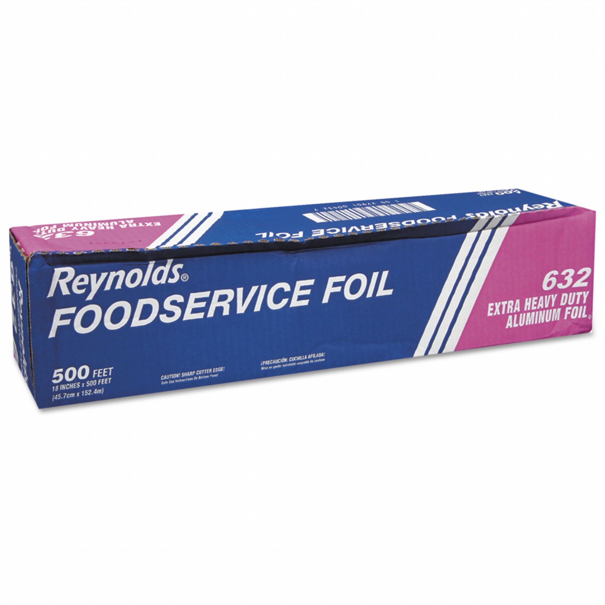 APPROVED VENDOR Aluminum Foil Roll: Heavy-Wt, 500 ft Roll Lg, No Fold, 18  in Sheet Wd