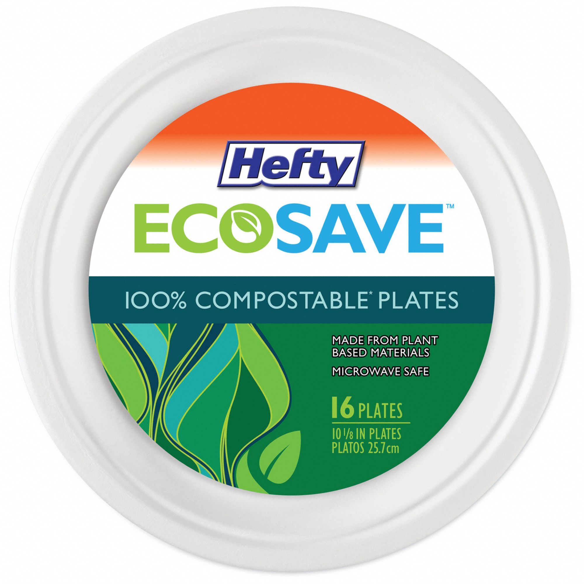 Disp Fiber Plate 10 1/8 in White PK16