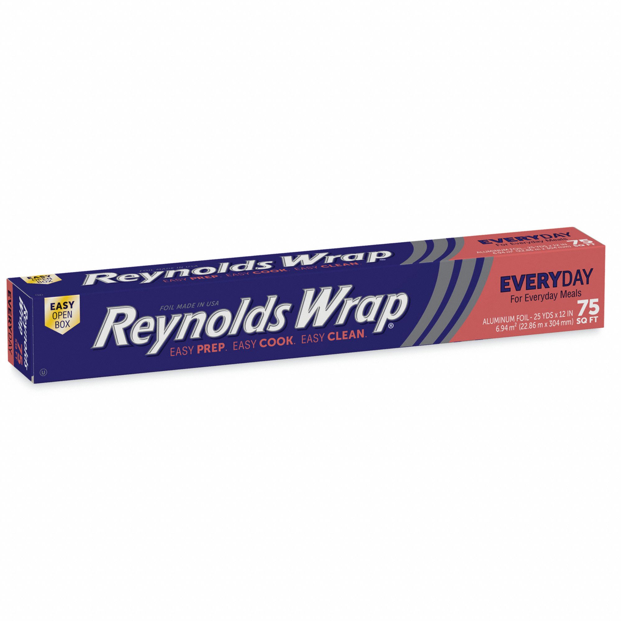 REYNOLDS WRAP Aluminum Foil Roll: Medium-Wt, 75 ft Roll Lg, No Fold, 12 in  Sheet Wd