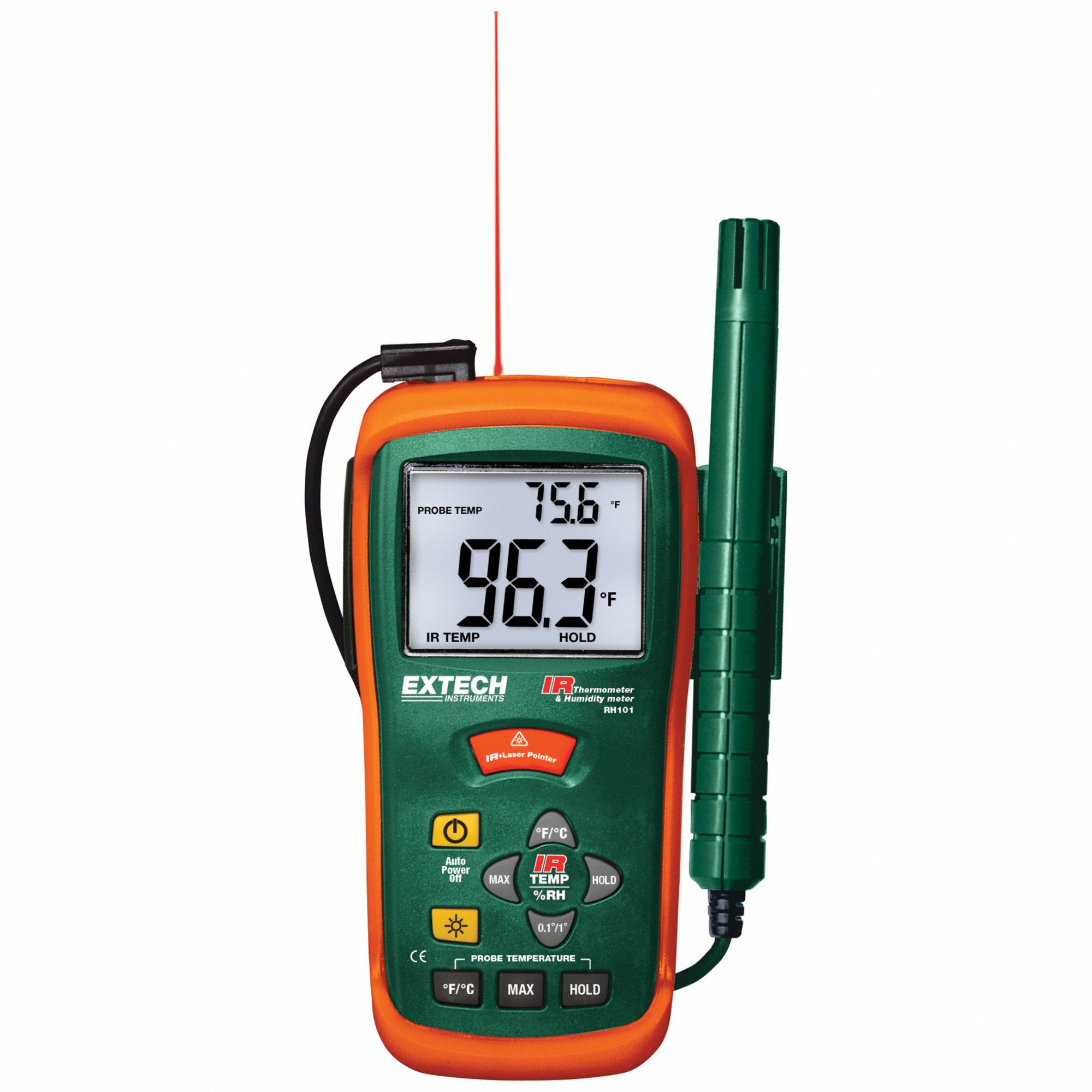 EXTECH, Cabled/Infrared, Without Data Logging, Relative Humidity Meter 4FB61RH101 Grainger
