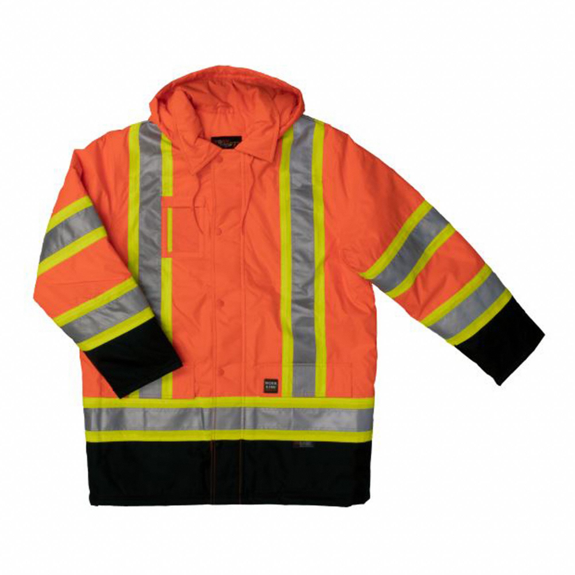 VESTE HAUTE VISIBILITÉ, P/ HOMMES, ORANGE FLUORESCENT, TP, 44PO POITRINE /33 1/2 POL, POLYESTER