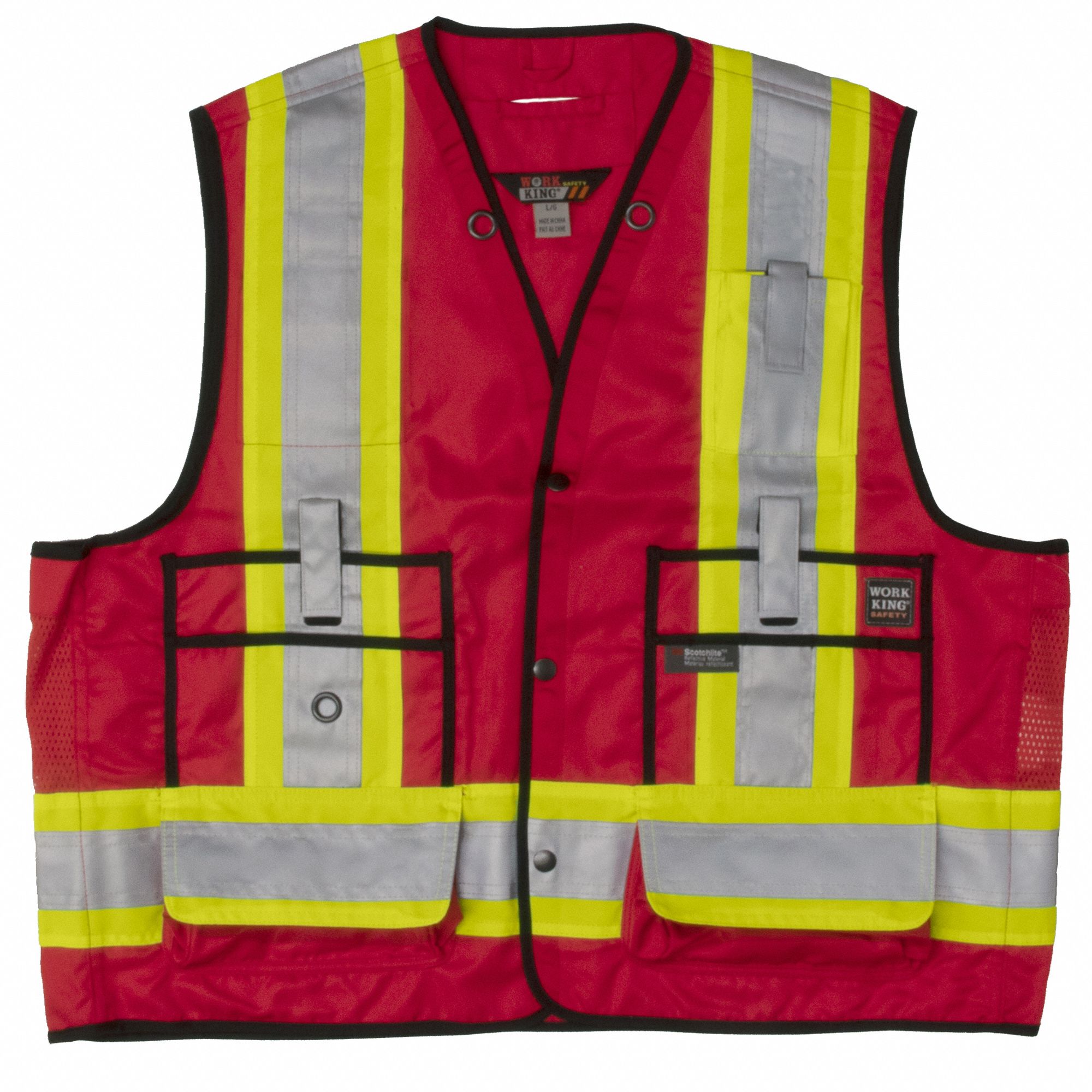 SURVEYOR SAFETY VEST,RED,5XL