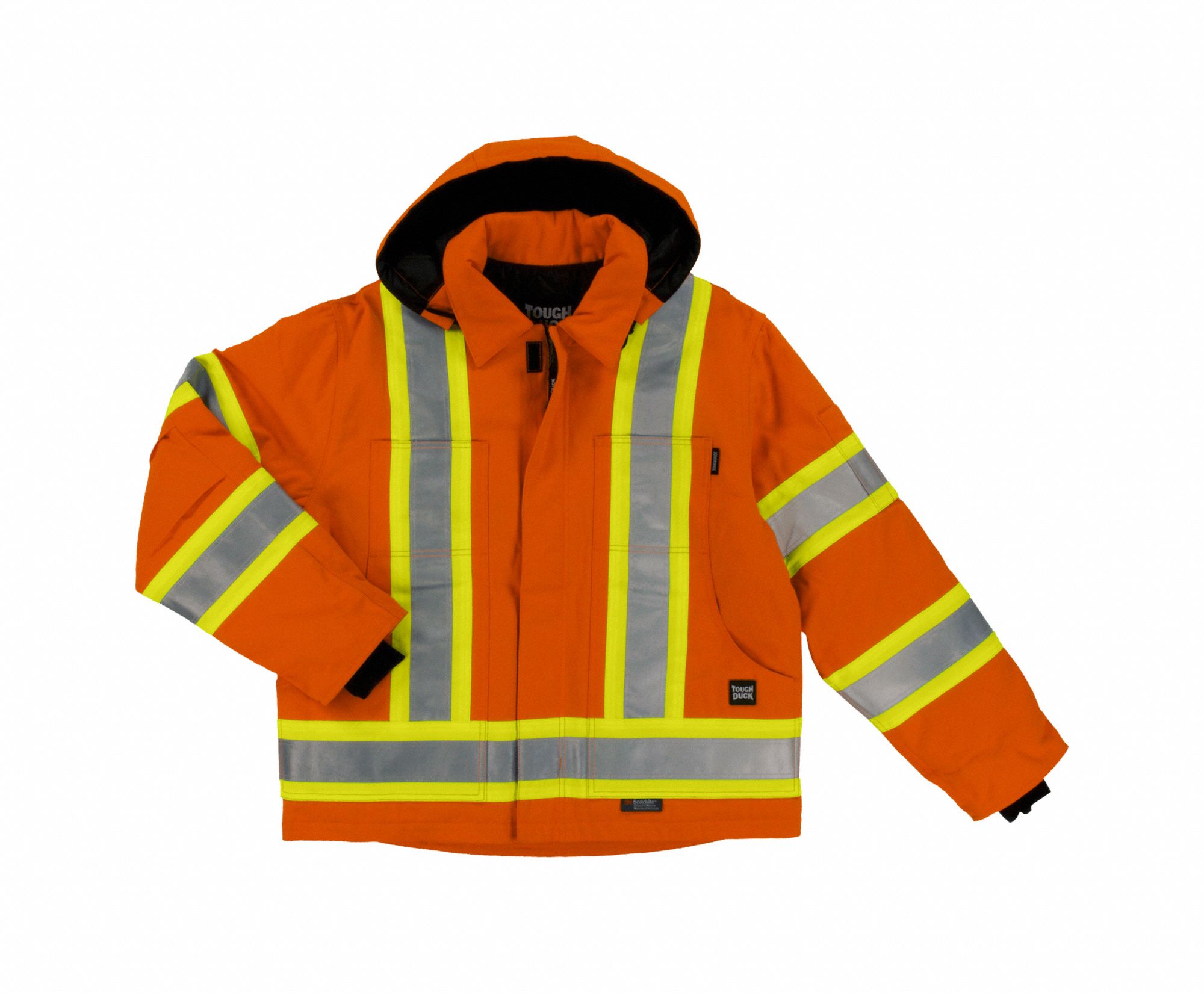 MEN'S S457 JACKET, 5XL, ORANGE, COTTON, ZIPPER CLOSURE, POLYESTER LINING, HI-VIS