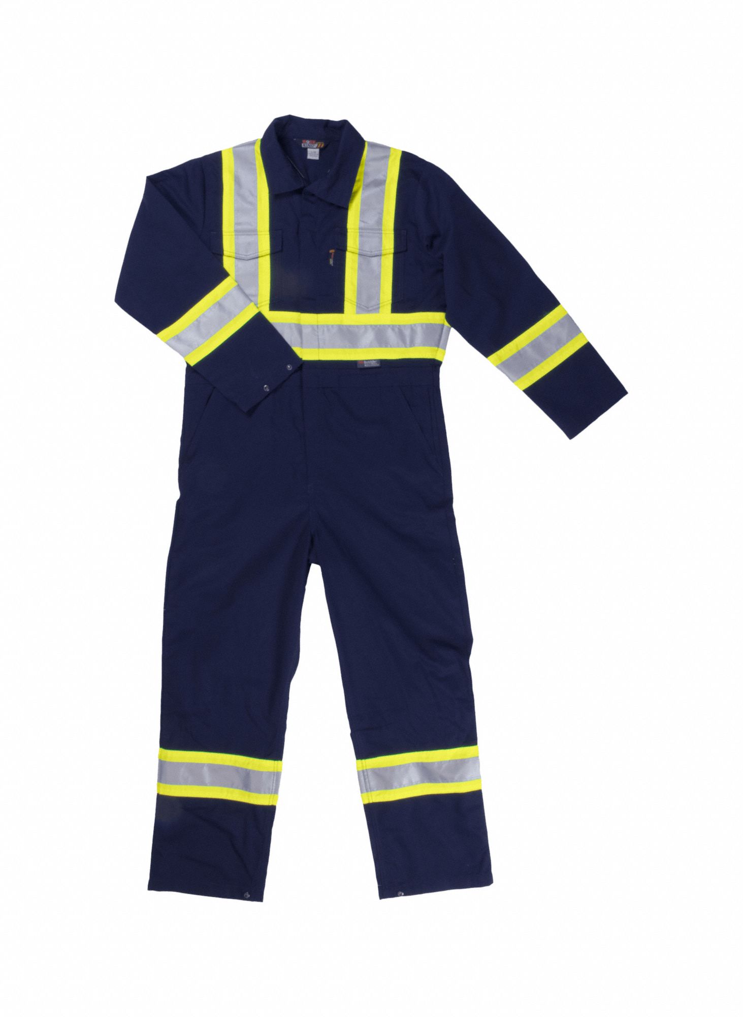 TOUGH DUCK UNLINED SAFETY COVERALL,DKNVY,5XL - High-Visibility