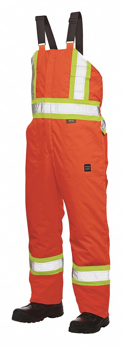 MEN'S SAFETY OVERALL, ORANGE, S, 300D POLY OXFORD, 185 G/SQ M, ANSI CLASS 1, REFLECTIVE