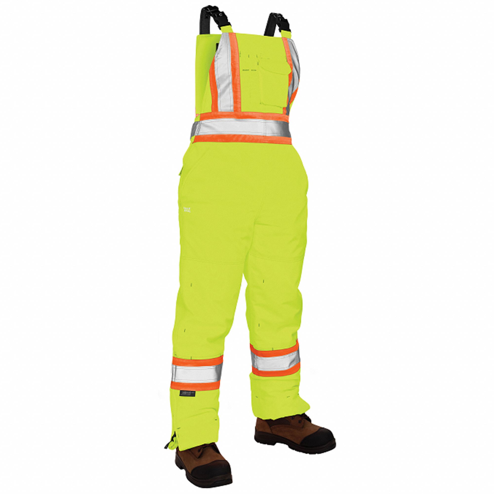 BIB OVERALLS,GREEN,POLYESTER,SZ L