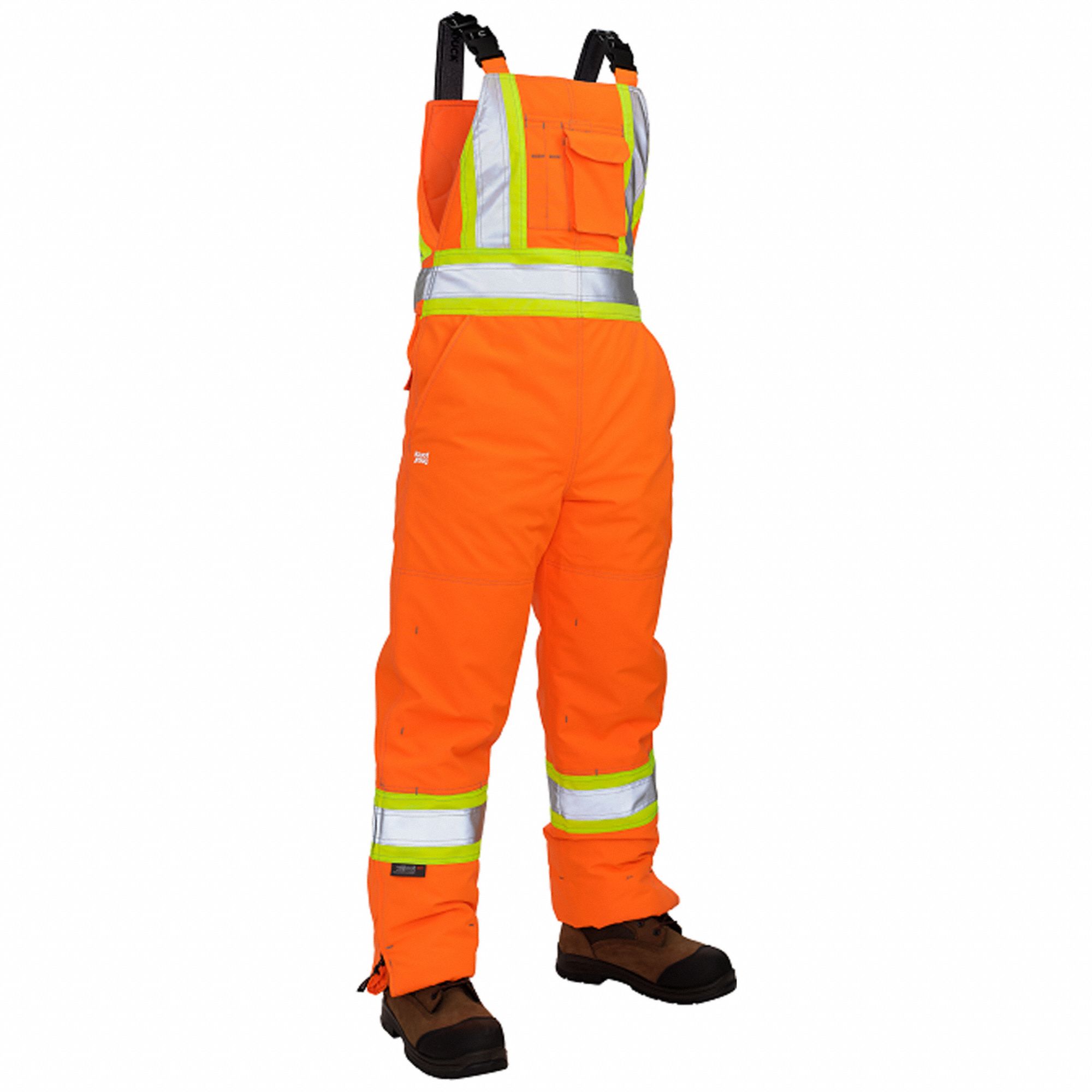 BIB OVERALLS,ORANGE,POLYESTER,SZ M