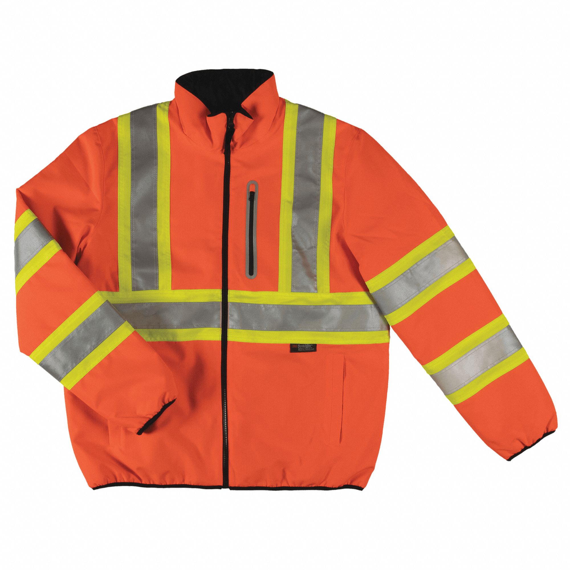 MEN'S SJ271 RAIN JACKET, ORANGE, 3XL, 300D RIPSTOP, 4 OZ, HI-VIS, RESISTS: WATER