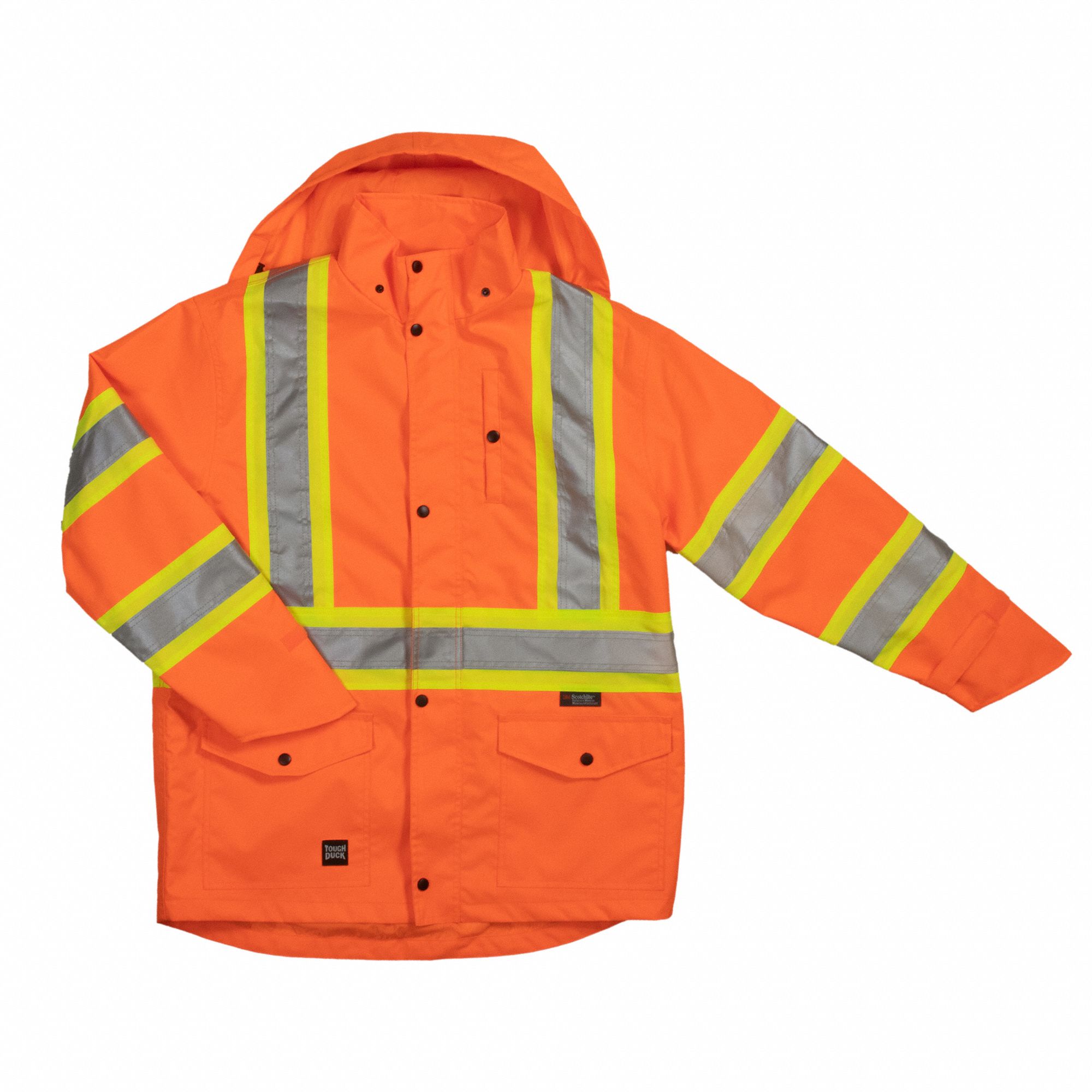MEN'S SJ35 RAIN JACKET, ORANGE, 2XL, POLYESTER, 205 G/SQ M, RESISTS: WATER, ANSI CLASS 3