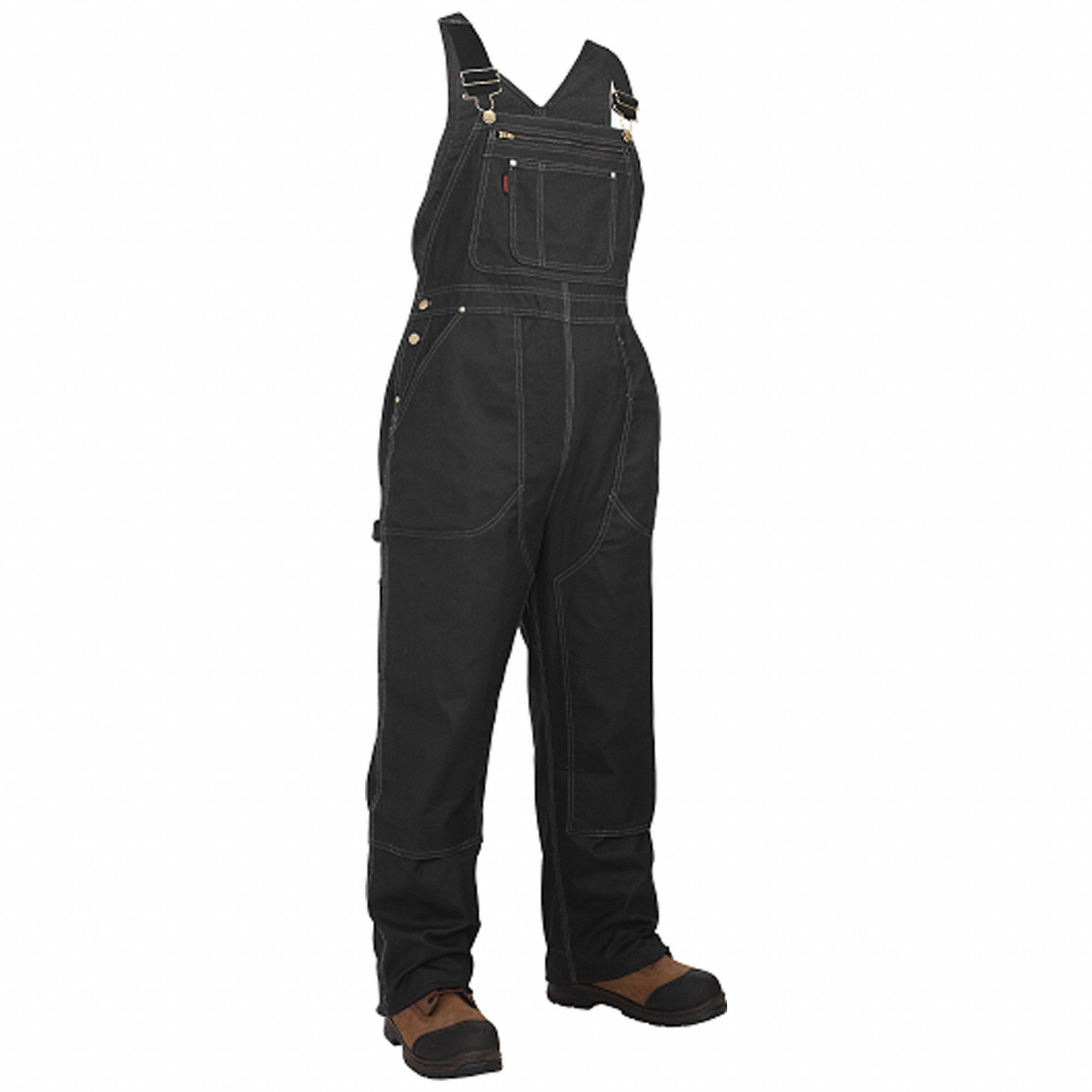 WOMEN S BIB OVERALLS BLACK SIZE 2XL REGULAR FIT COTTON SPANDEX