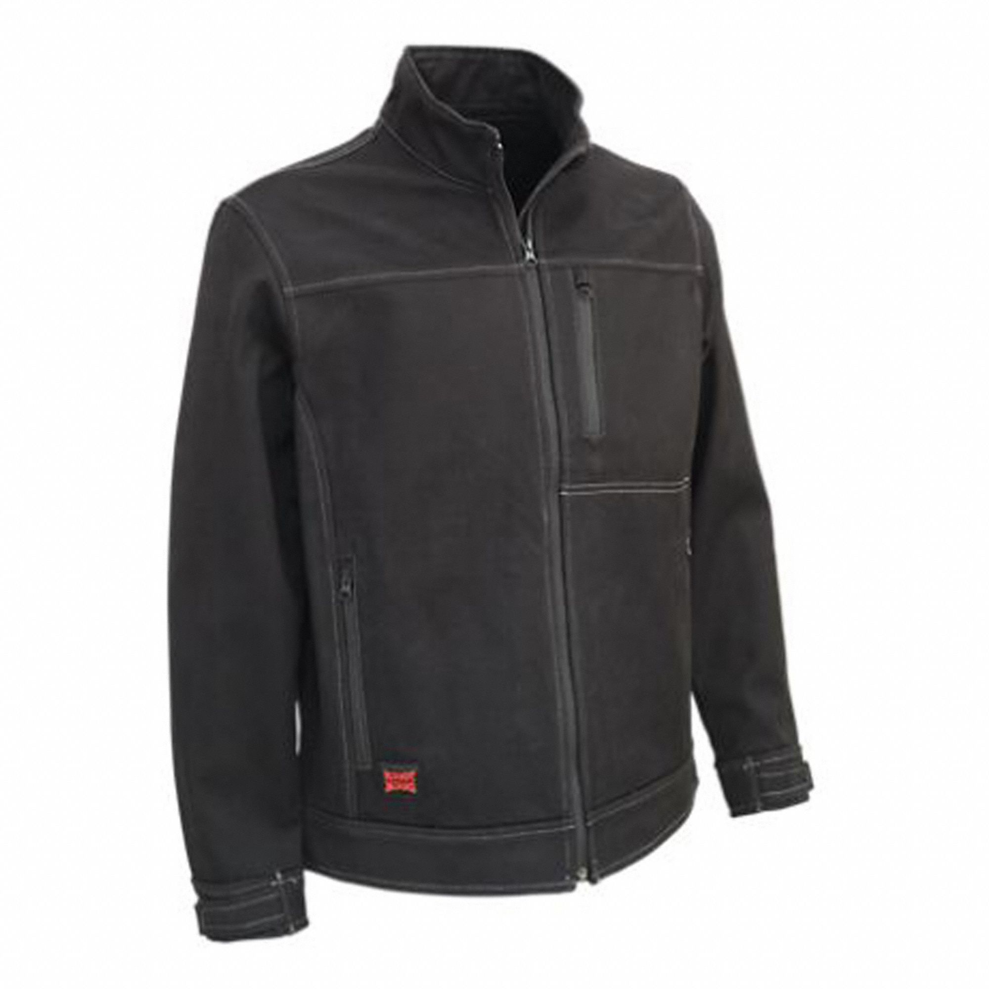 VESTE P/HOMME,FERM GLIS,GRANDE TLE,29 PO DE LONG,NR,TOILE DE COT/POLY