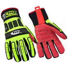 RG267 IMPACT-RESISTANT GLOVES, BLK/YLW, RED, 10, SYNTHETIC LEATHER, EN, ANSI, ASTM