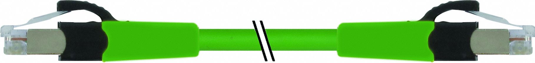 Cordset: Cat6a, RJ45 Male Straight x RJ45 Male Straight, 1 m Lg, FRNC, Gray, Shielded