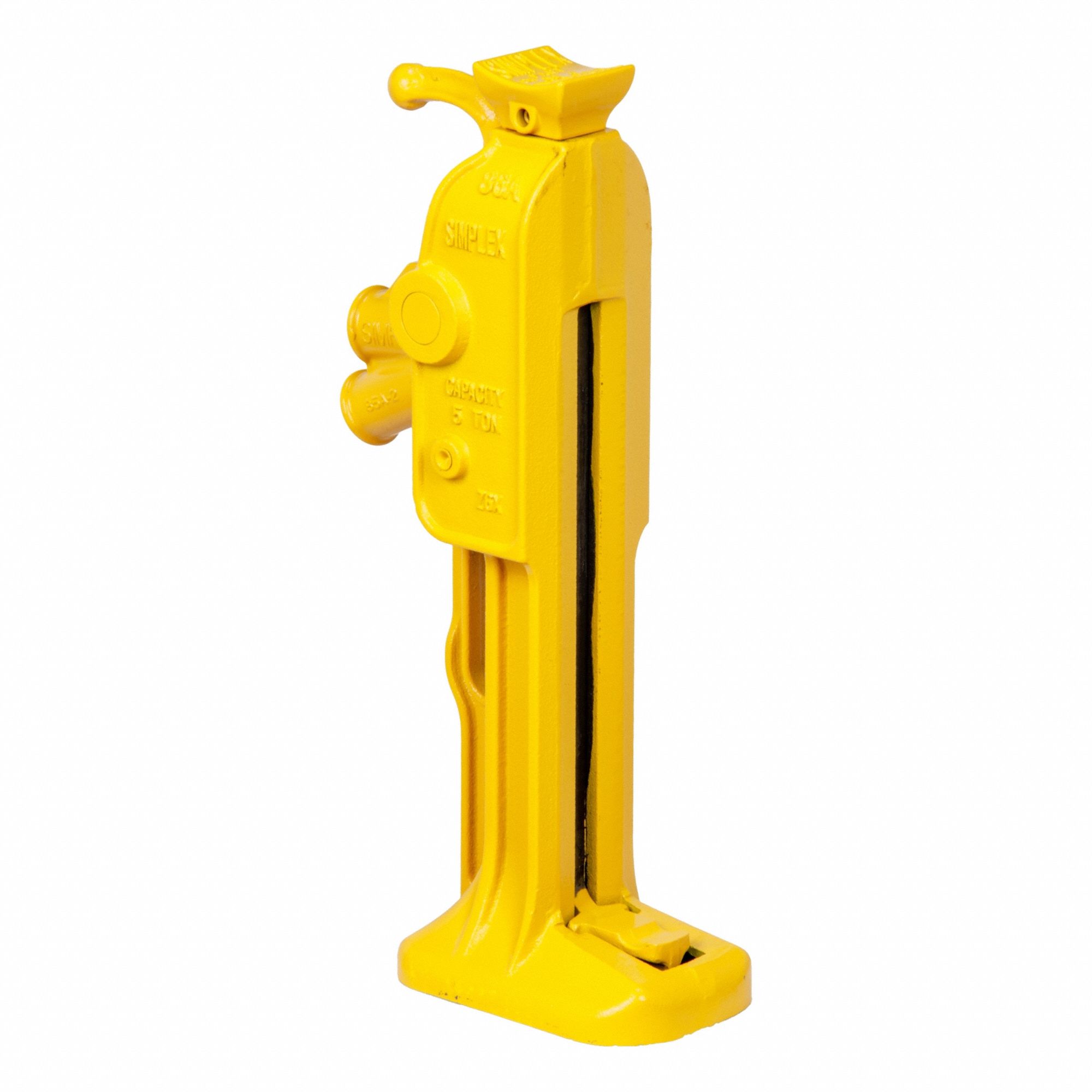 Ratchet Jack: Steel, Manual Handle, Mechanical, 5 ton Load Capacity, 20 in Min Lift