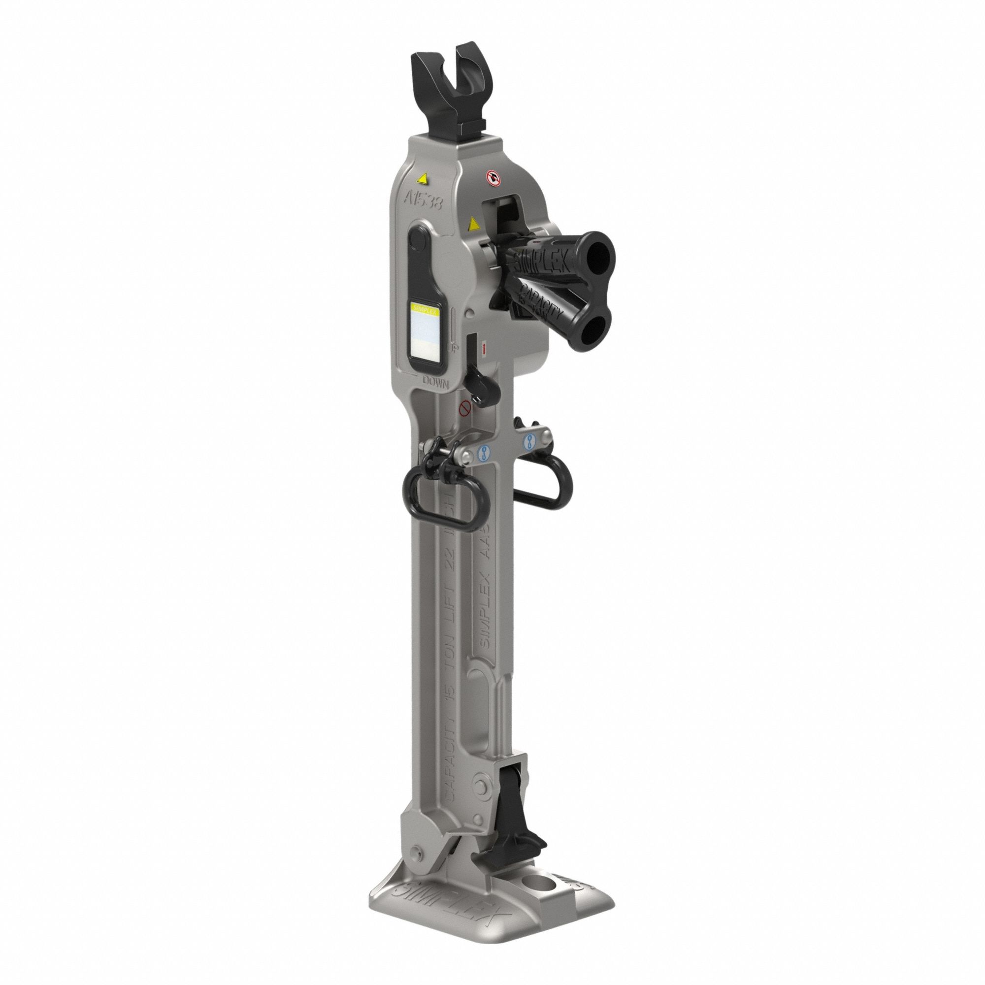 Ratchet Jack: Aluminum, Manual Handle, Mechanical, 8 ton Load Capacity, 37 5/8 in Min Lift