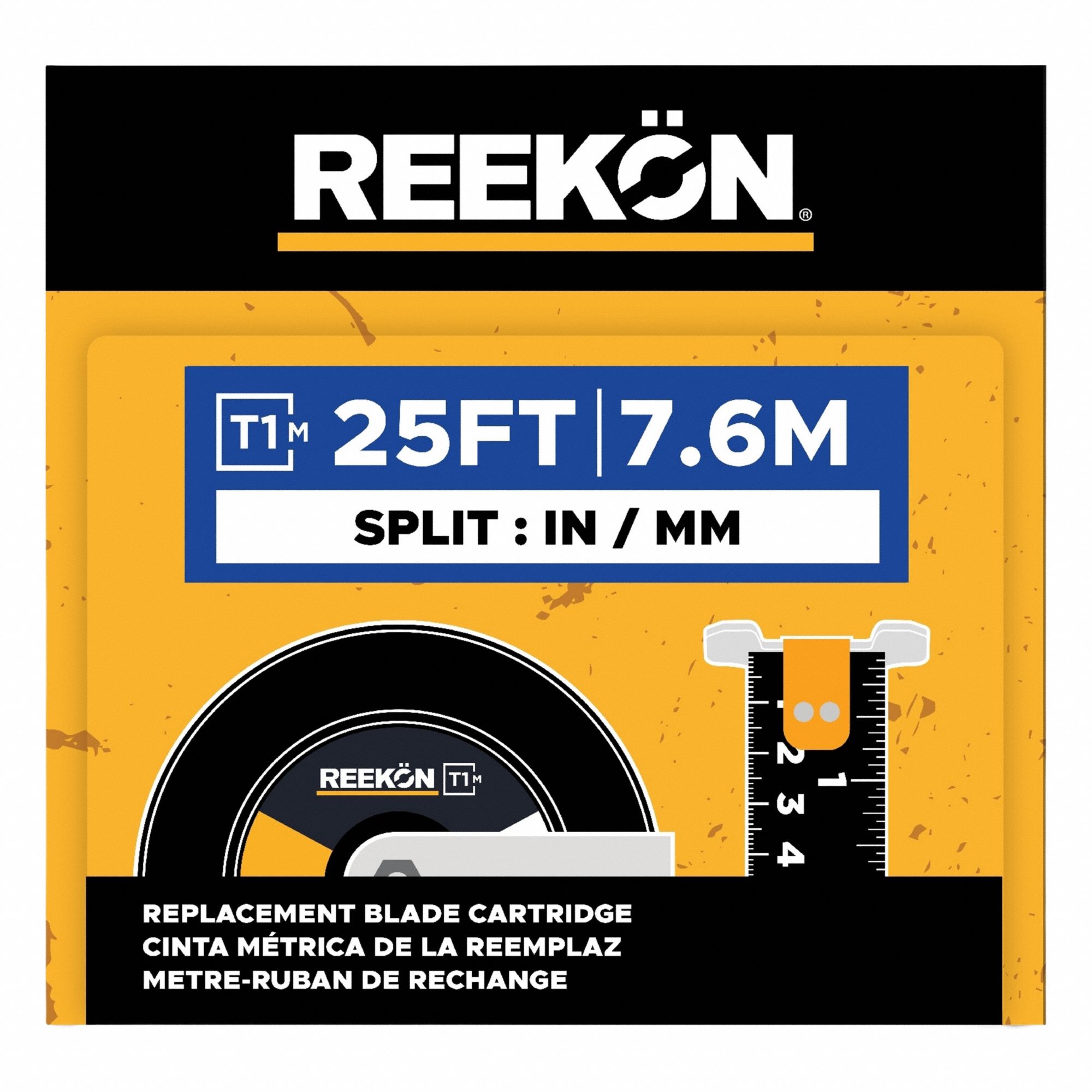 Replacement Cartridge: Metric, Magnetic Single Hook Tip, 25 ft / 7.6 m, Std Blade, 1 mm