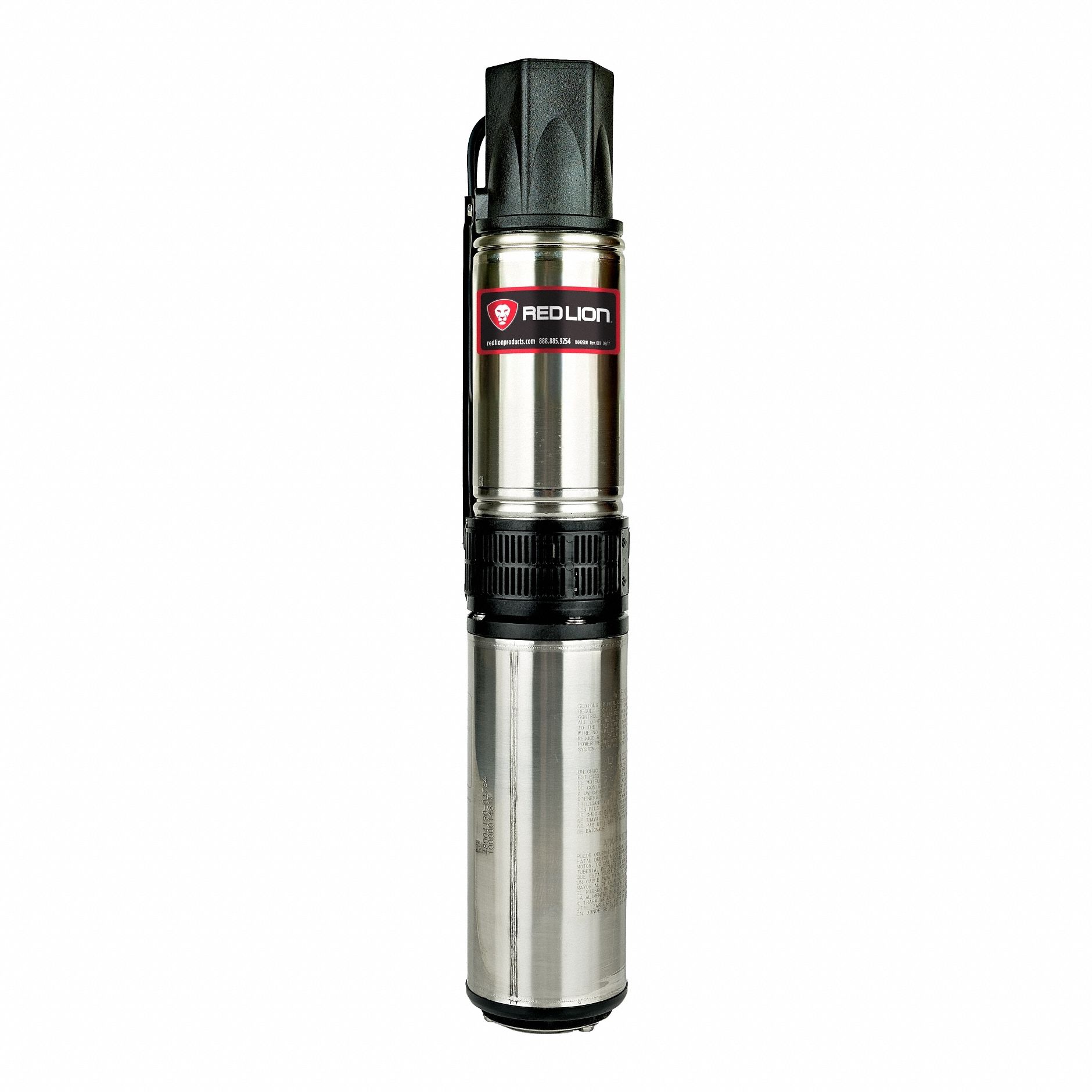 RED LION Submersible Pump 4in: For 4 in Well Pipe Dia., Thermoplastic, 1 1/2 hp, 12 gpm, 3 Wires (MPN RL12G15-3W2V). Key specifications — Brand: RED LION; Rated Voltage: 230V AC.