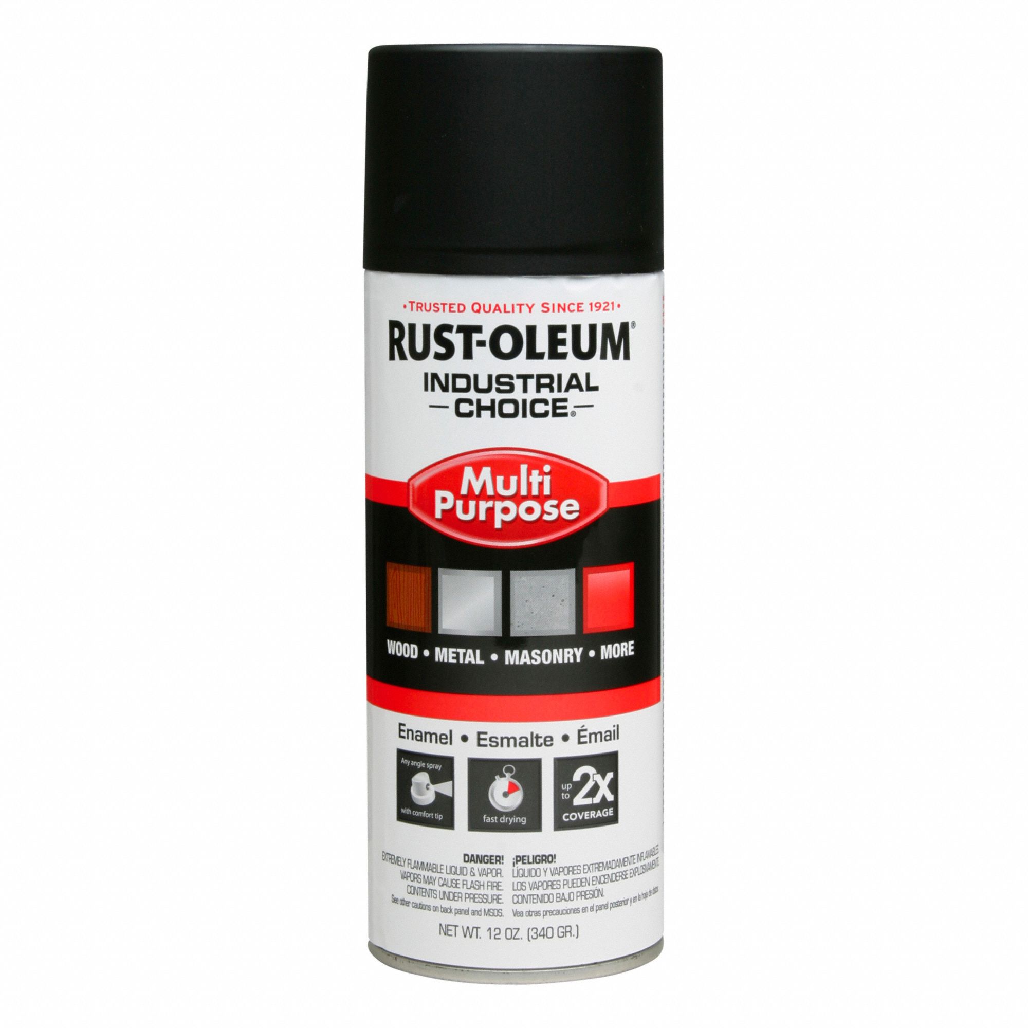 SPRAY PAINT,12 OZ,BLACK,FLAT