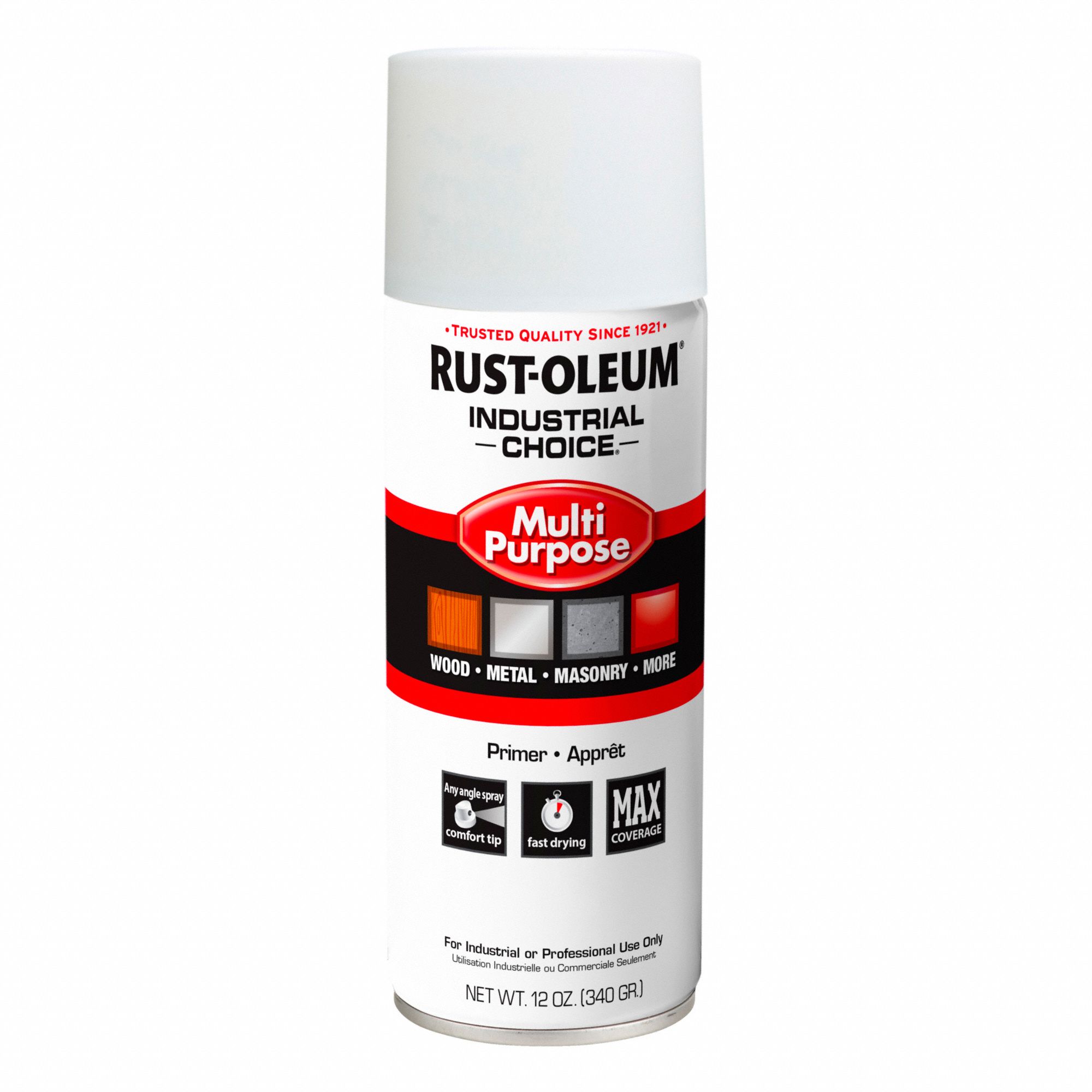 SPRAY PRIMER,WHITE,FLAT FINISH