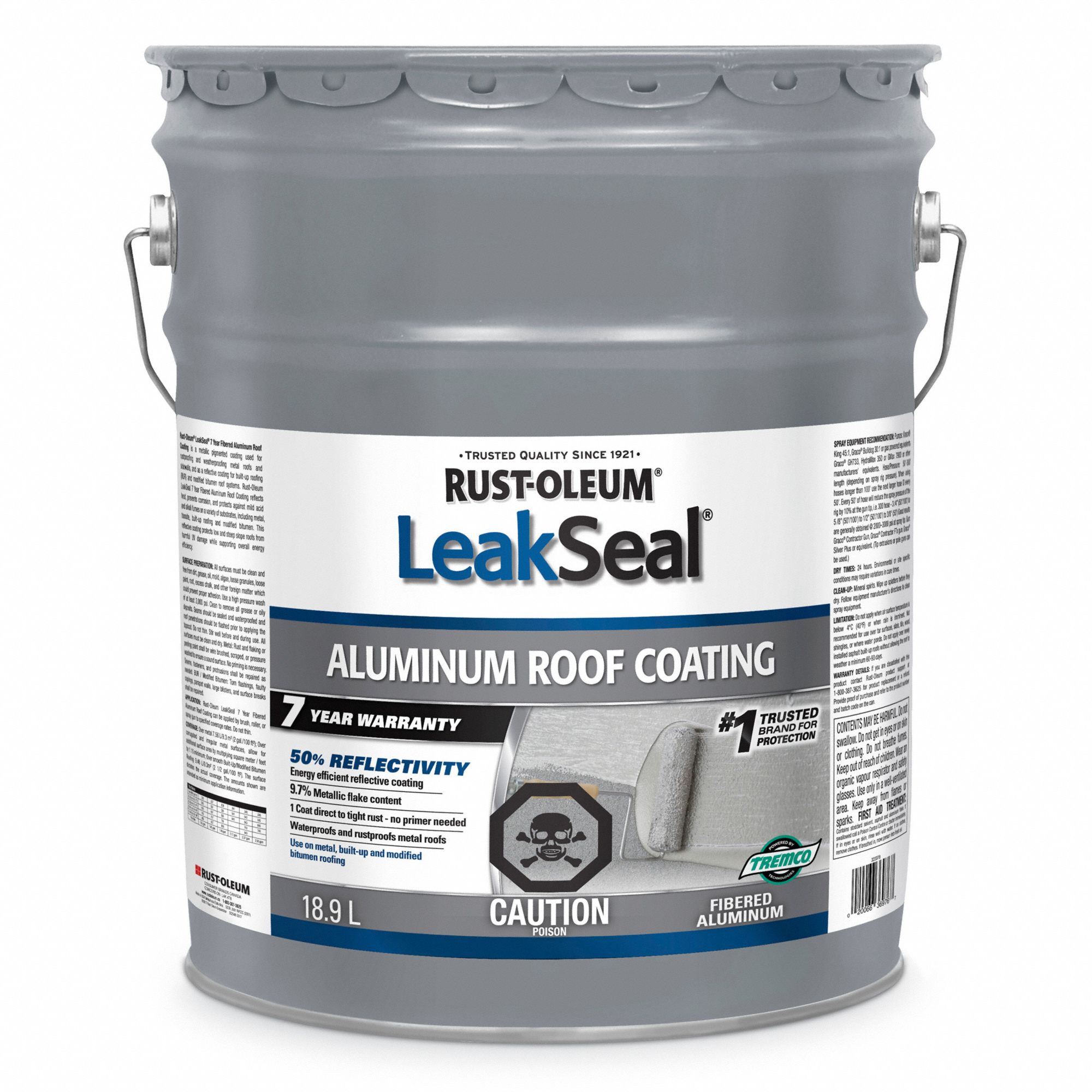 SEALER, ENERGY-EFFICIENT, 50% REFLECTIVE, METALLIC, 18.9 L, FIBRED ALUMINUM