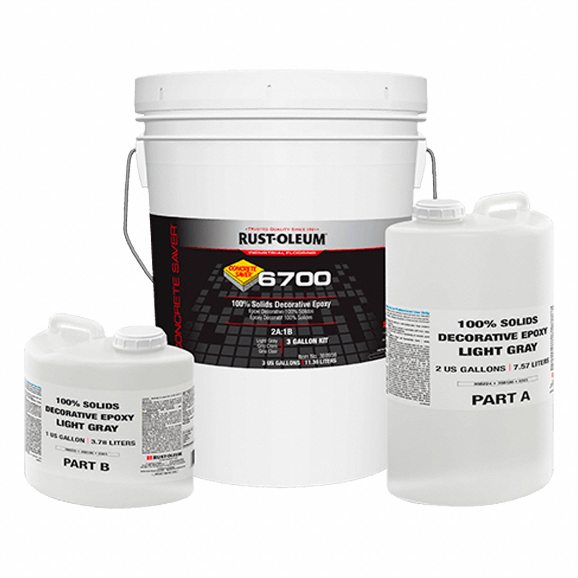 INDUSTRIAL FLOORING KIT,GREY,PAIL,3 GAL